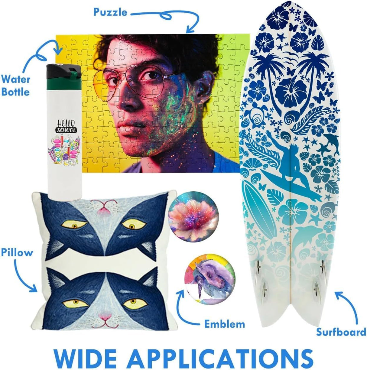 A4 Sublimation Printer for Clothes, T-Shirt Transfer Printing Machine, Direct to Film Printer. 4 Sublimation Ink Set: C/M/Y/B, Printing Paper,Tape Heat. Printers New GENERIC