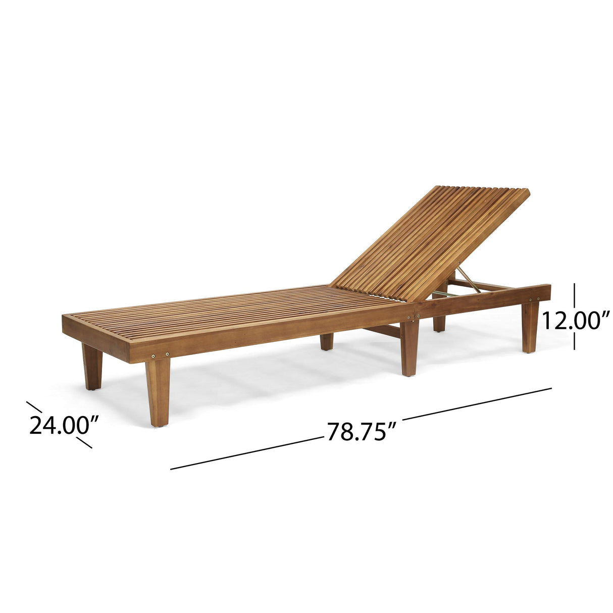 Great Deal Furniture Outdoor Wooden Chaise Lounge (Set of 2), Teak Finish GDFStudio