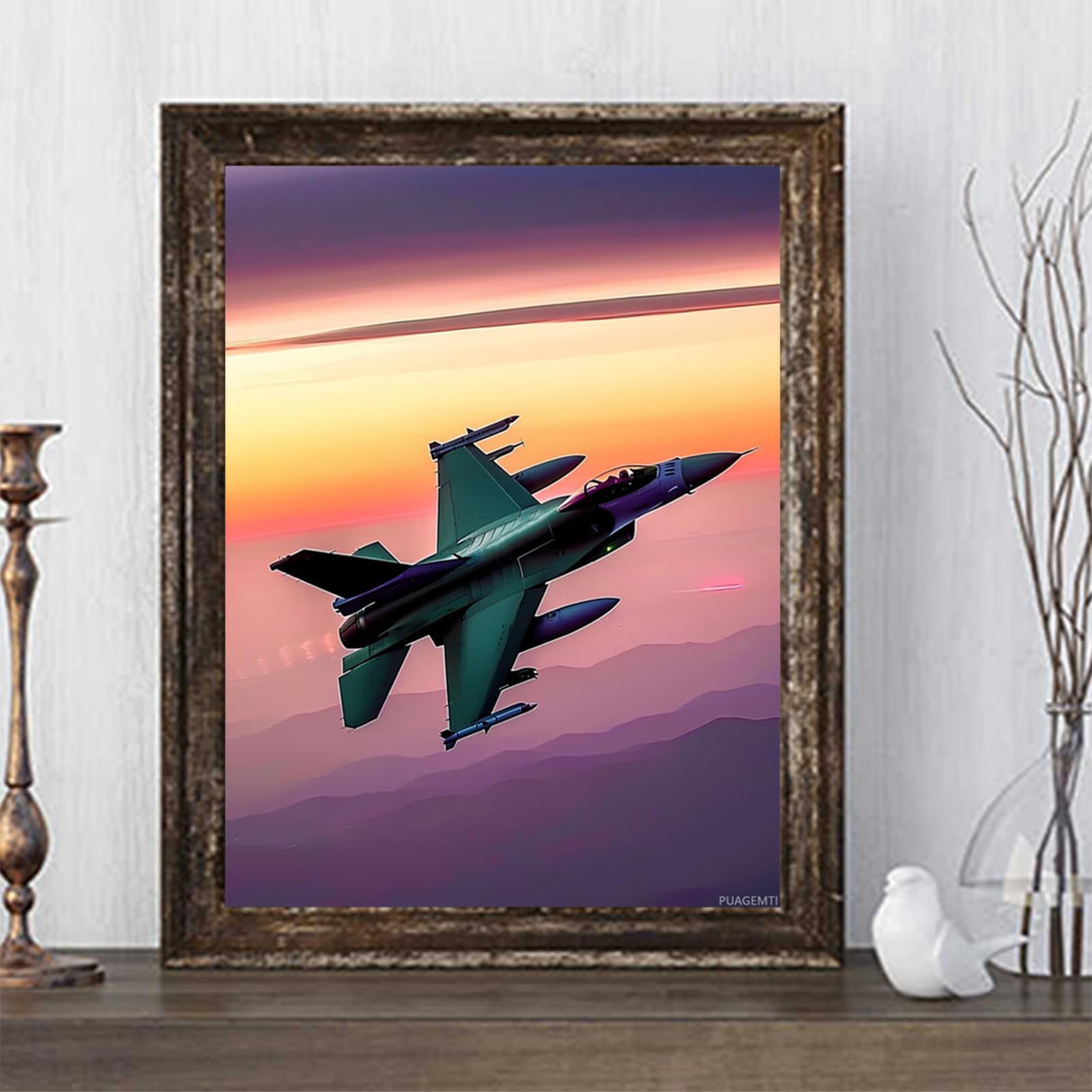 5D Adult Diamond Painting Kit The Plane in The Clouds Diamond Painting Full Diamonds Gemstone Paintings Suitable for Relieving Emotions Airplane Diamonds Dots Art Crafts 12x16 inch PUAGEMTI