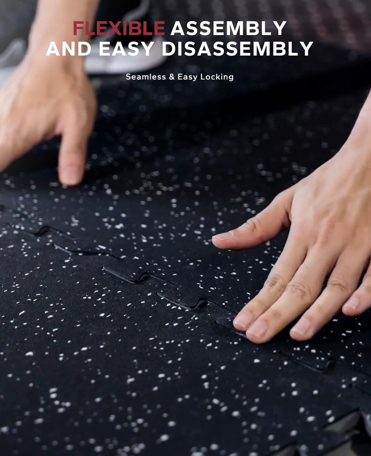 HAPBEAR 0.56'' Thick 12 Pcs 48 Sq Ft Exercise Equipment Mats - High-Density Rubber Top EVA Foam Interlocking Mats, 24x24in Tiles, Heavy-Duty Treadmill Mat for Hardwood Floors, Home Gym Mat HAPBEAR