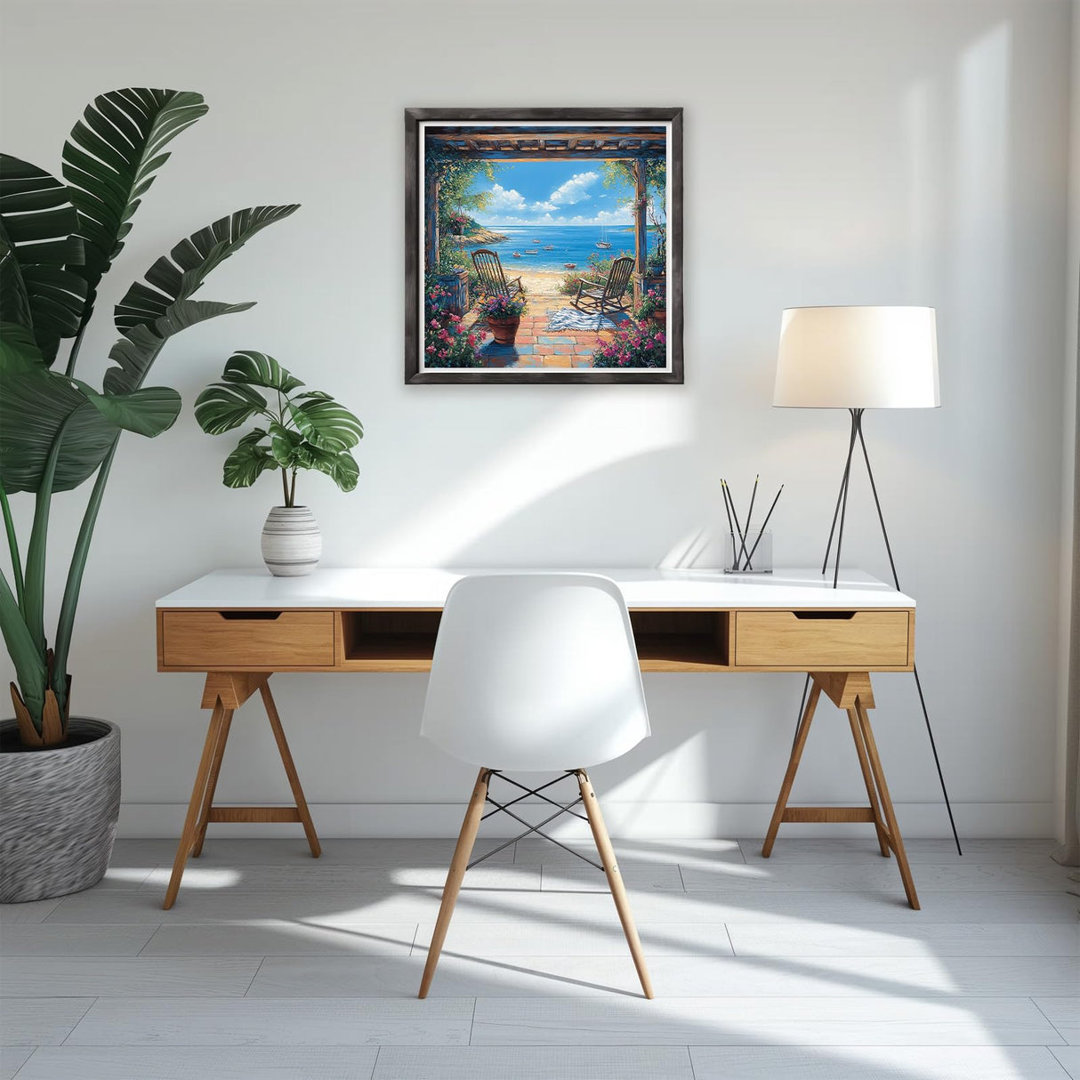 NAIMOER Landscape Diamond Art Kits for Adults Beginner, 5D Diamond Painting Kit, Beach Full Drill Gem Art Mosaic Kits DIY Paint by Diamonds Dot, Diamond Painting Crafts for Home Wall Decor 12x16inch NAIMOER