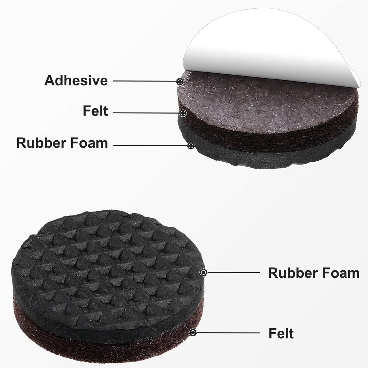 Yelanon Non Slip Furniture Pads -56 pcs(1+2)” Furniture Grippers, Non Skid Furniture Legs,Self Adhesive Rubber Furniture Feet, Anti Slide Furniture Hardwood Floor Protector for Keep Couch Stoppers Yelanon