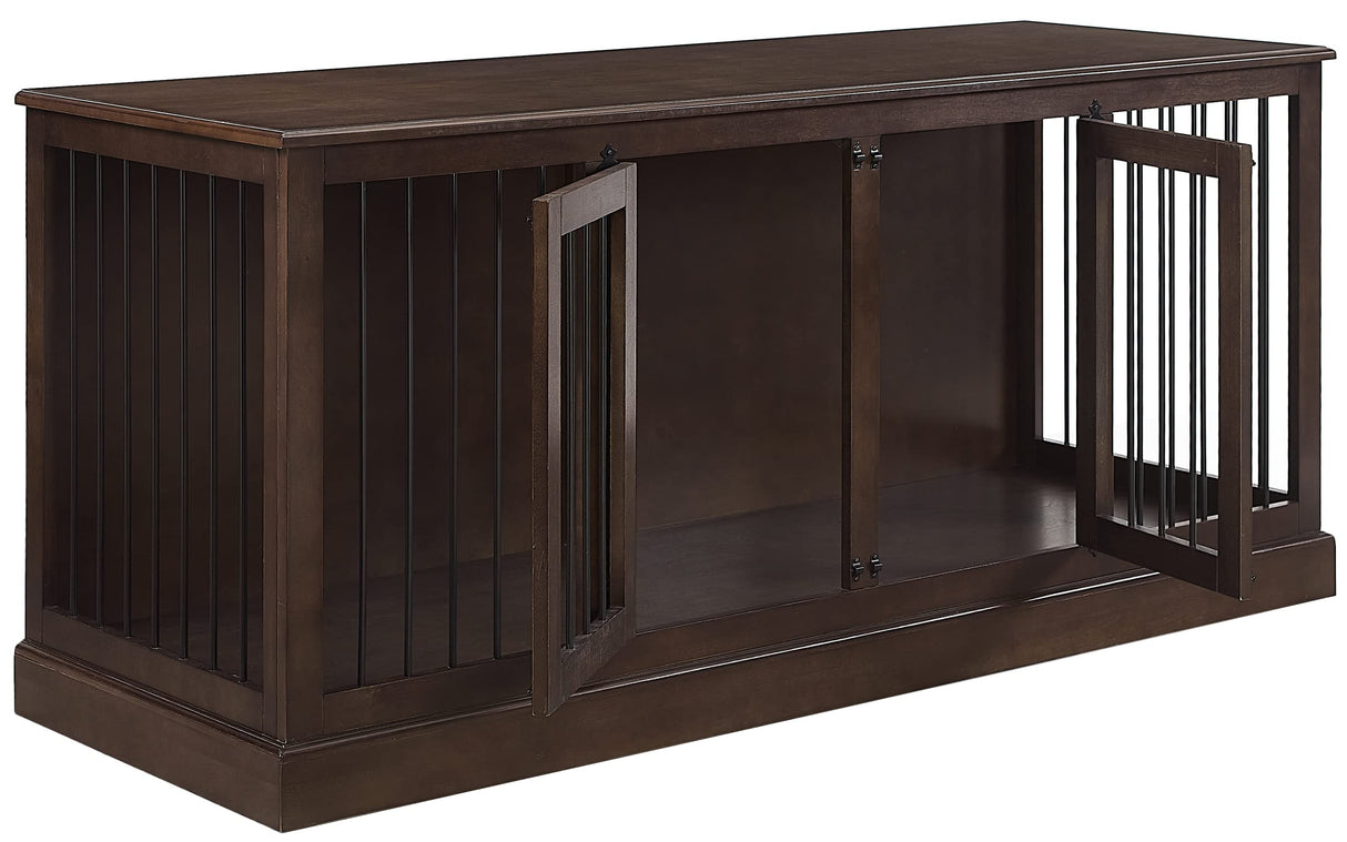 Crosley Furniture Winslow Medium Credenza Dog Crate Kennel for Pets, Dark Brown Crosley Furniture