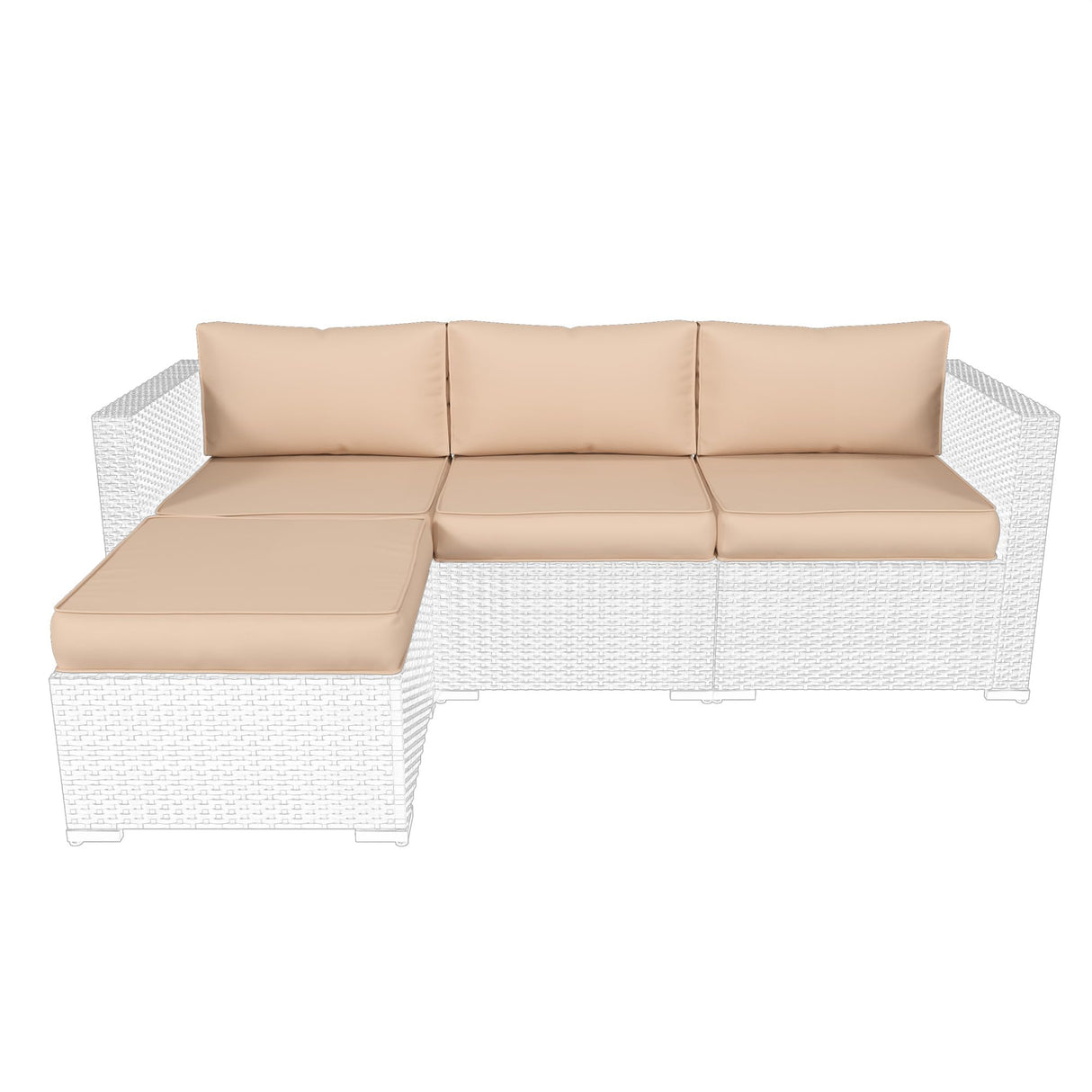 UDPATIO Outdoor Cushions for Patio Furniture, 7-Piece Replacement Cushions for Outdoor Furniture, Patio Cushions Outdoor Sectional Cushions Couch Cushions for 4-seat Patio Conversation Sets (Beige) UDPATIO