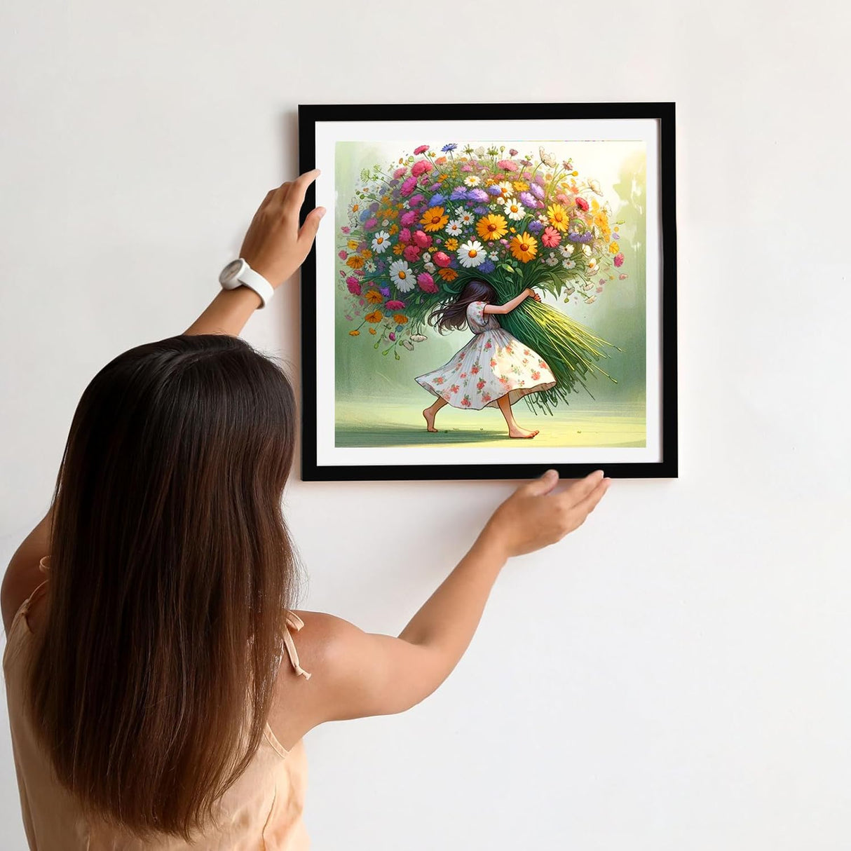 Ekuxom Diamond Art Kits for Adults, 5D Flower Diamond Art Kits Girl, DIY Round Full Drill Diamond Art Flowers Diamond Painting Kits for Adults Gem Art Wall Decor 14x14 inch Ekuxom