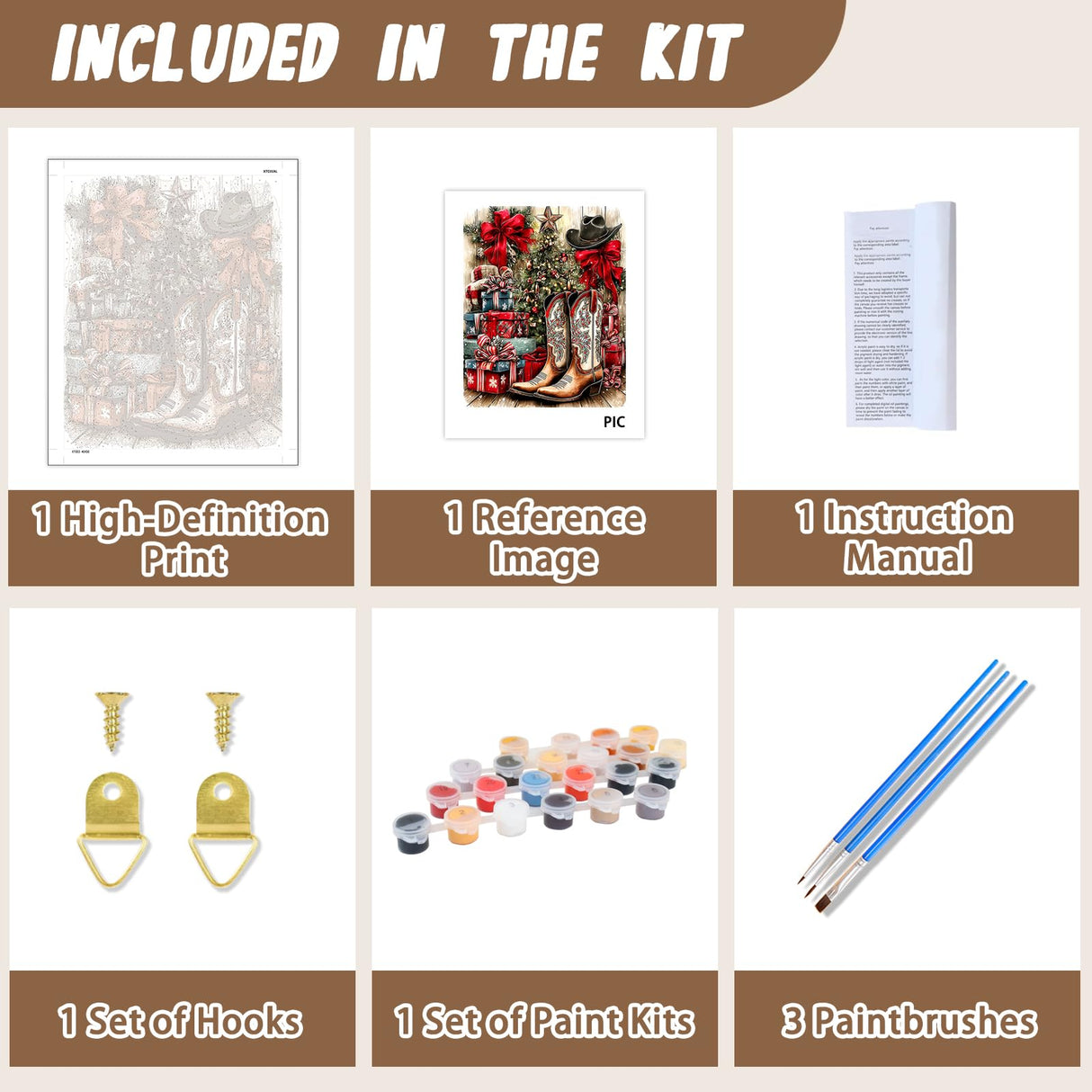 XTCIXAL Christmas Paint by Numbers Kit for Adults, Boots Paint by Number for Adults, Beginners Acrylic Canvas Painting Kits for Home Wall Decor 16x20 Inch XTCIXAL