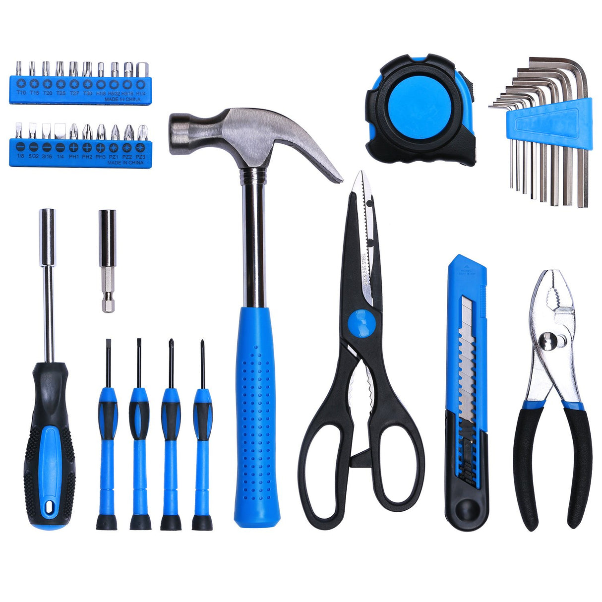 EFFICERE 40-Piece All Purpose Household Tool Kit – Includes All Essential Tools for Home, Garage, Office and College Dormitory Use EFFICERE
