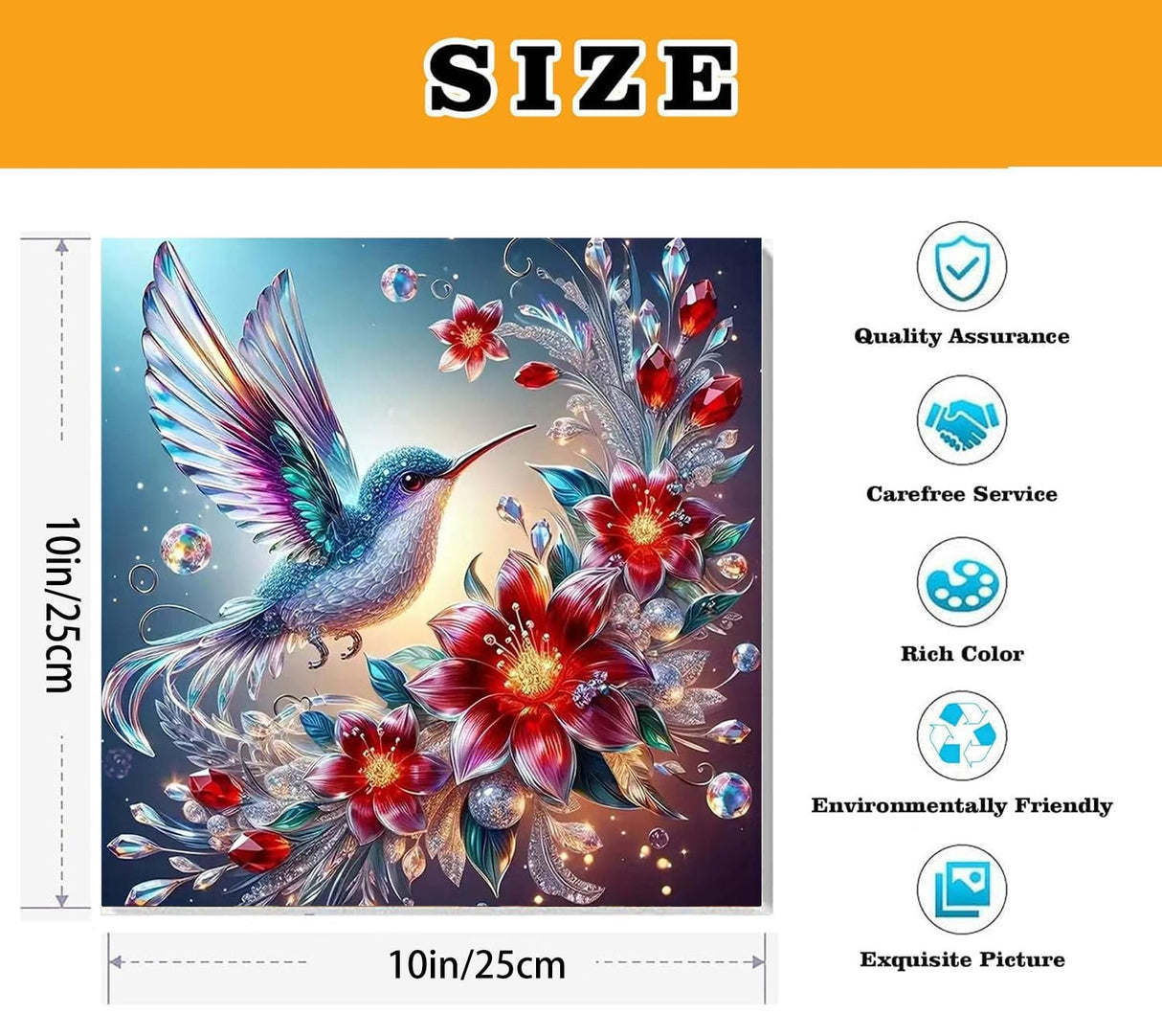 VIGEGU 2 Pack Hummingbird Paint by Numbers Kit for Adults with Framed, Flower Paint by Number DIY Adult Paint by Number Kits for Wall Decor 10x10in VIGEGU