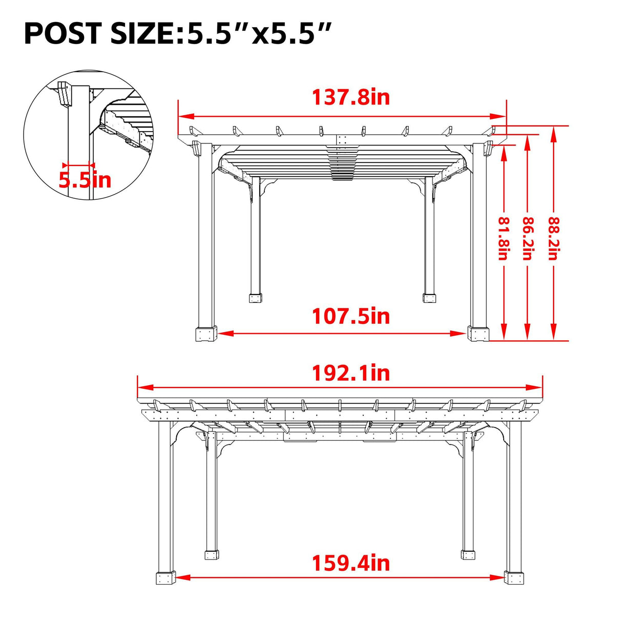 MUPATER 12x16 FT Retratable Wooden Pergola Gazebo for Patio with Arched Roof and Stakes, Outdoor Pergola Garden Shelter Cedar Framed for Backyard,Deck,Garden MUPATER