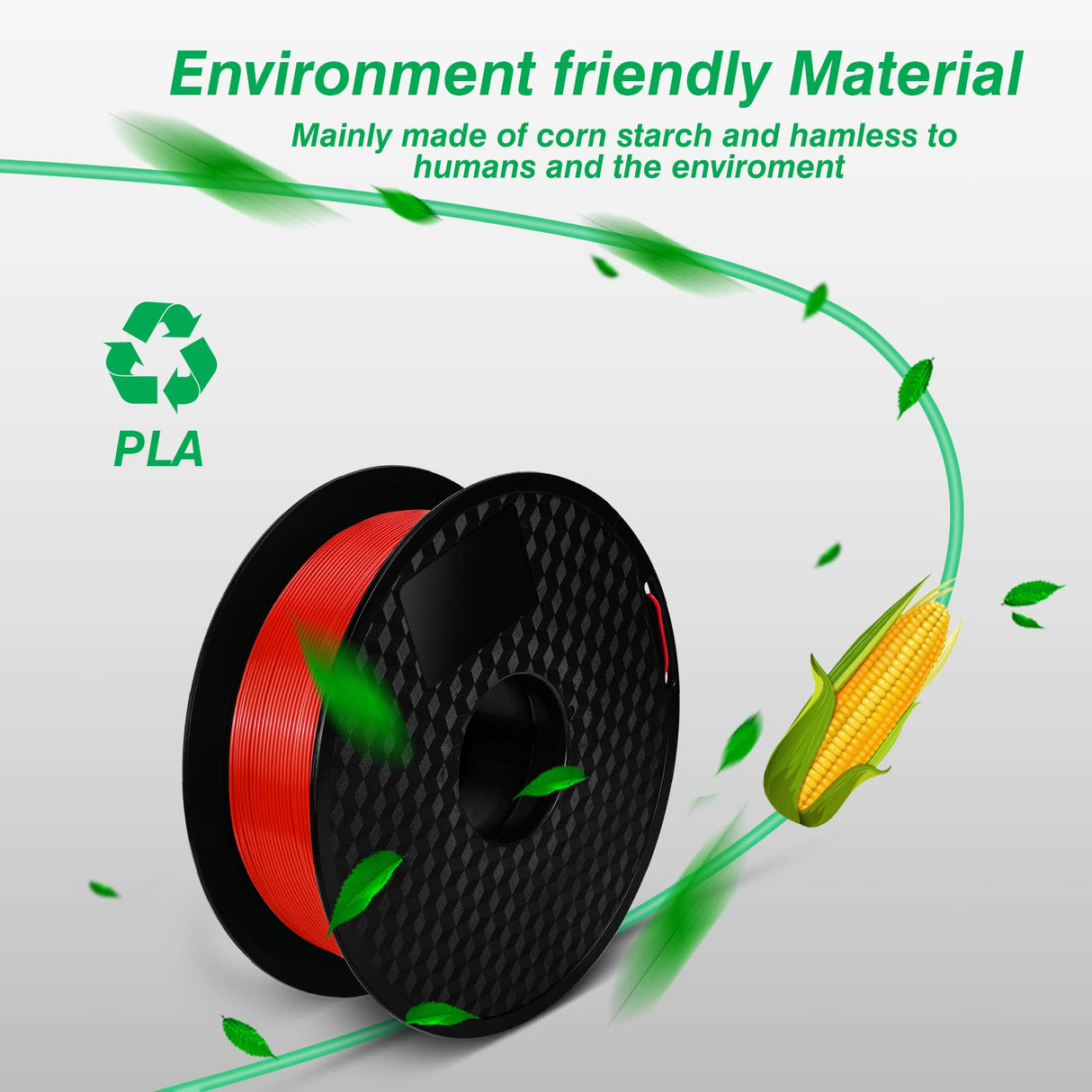 Kingroon PLA 3D Printer Filament, 10 Rolls, Dimensional Accuracy +/- 0.02 mm, 10kg Spool(22lbs), 1.75 mm,Black White Grey Red Blue Green Purple Skin Silver Yellow POJECITY