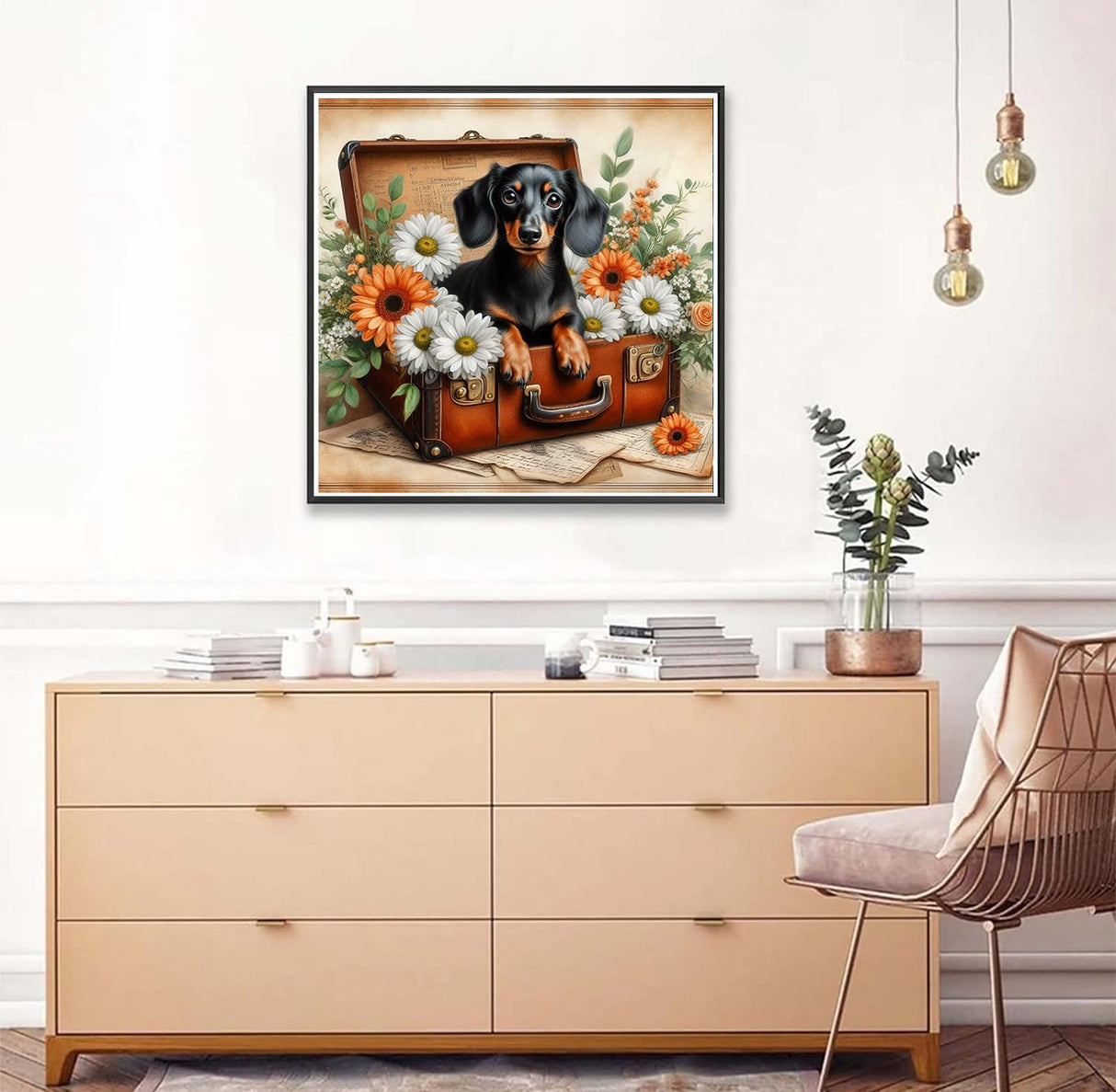 Axquilon Dog Diamond Art Kits for Adults, Dachshund Diamond Painting Kits for Adults, Dog 5D DIY Paint by Diamond Round Full Drill Home Wall Decor Gift 12x12In Axquilon