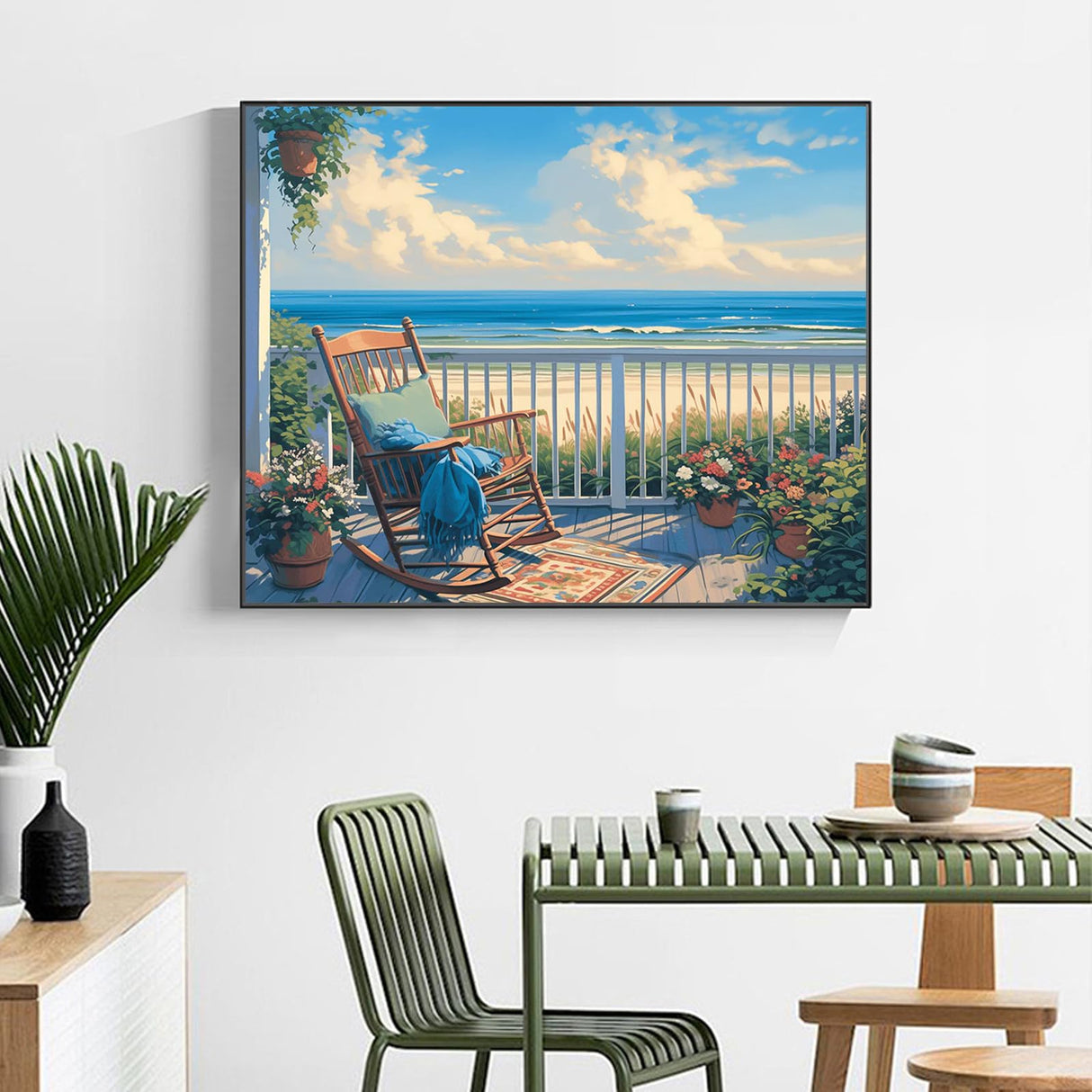 Yezavesu Beach Paint by Numbers Kit for Adults Beginner, Beach Landscape Adult Paint by Number Kits on Canvas Without Frame, DIY Acrylic Painting by Numbers for Home Wall Decor Gift 16x20 Inch Yezavesu