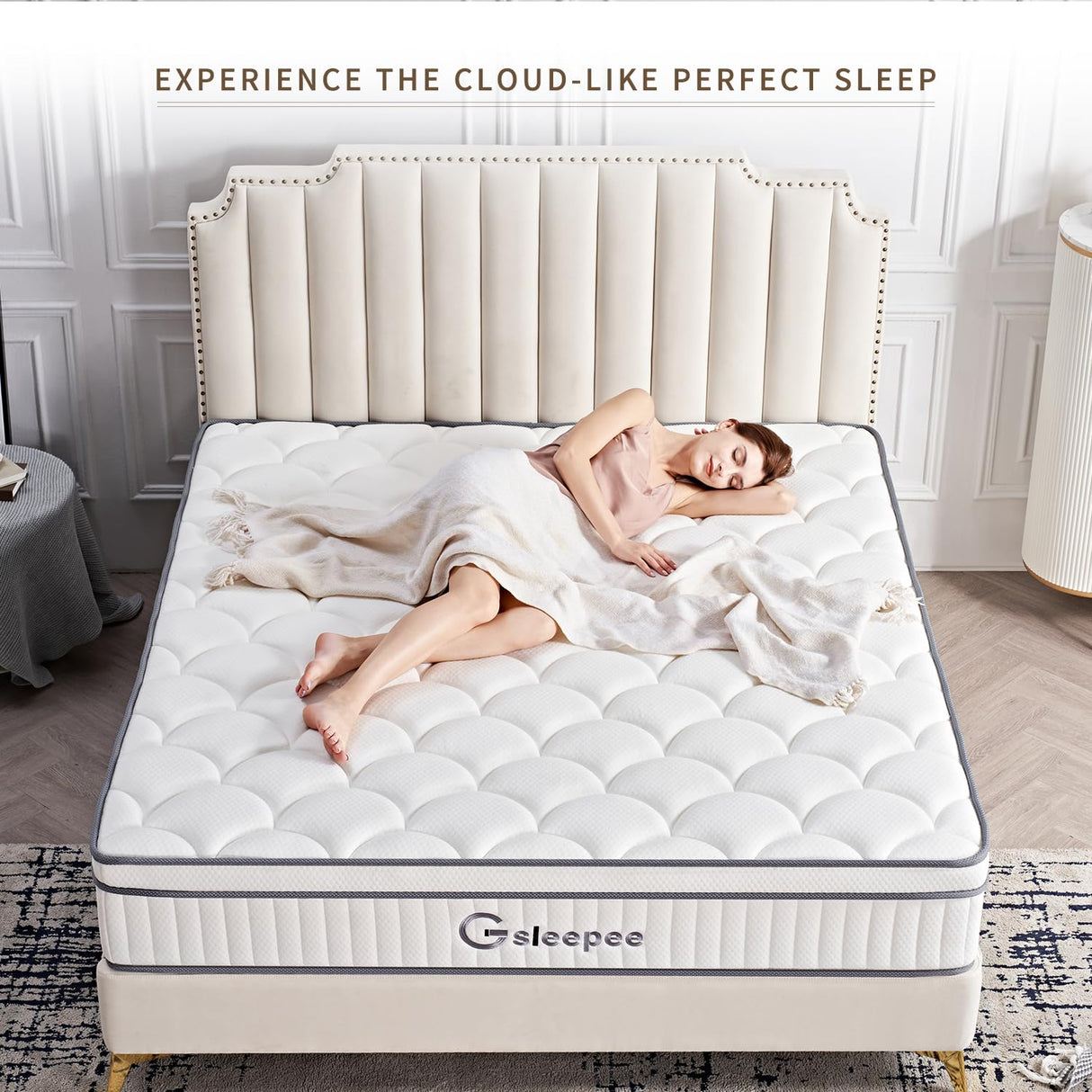Gsleepee King Mattress, 10 Inch King Size Mattress in a Box, Gel Memory Foam Hybrid Mattress for Motion Isolation, Soft and Comfortable Mattress, Pressure Relief, Medium Firm Support Gsleepee