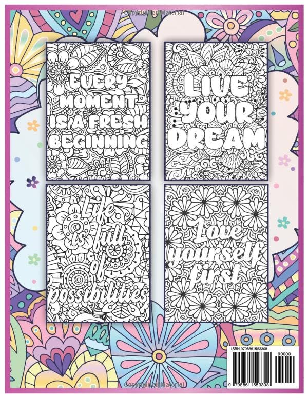You Are Totally Amazing: Inspirational Coloring Book For Adults | Featuring 50 Positive, Uplifting Quotes And Mandala-Style Illustrations For Relaxation And Motivation WoodArtSupply
