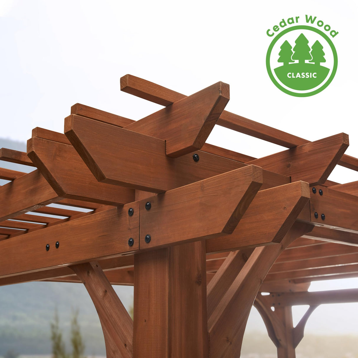 Backyard Discovery Ashland 14 ft. x 10 ft. All Cedar Wood Pergola Backyard Discovery