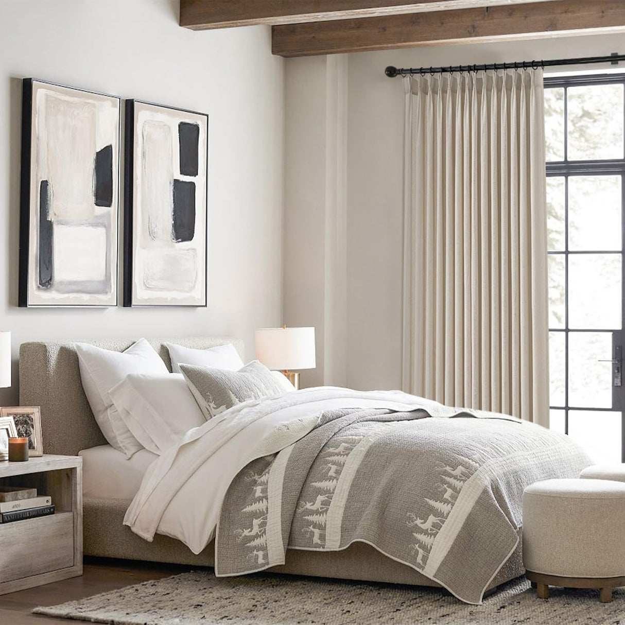 Topfinel Pinch Pleated Curtains 90 Inches Long 2 Panels Set,Oatmeal Semi Sheer Blend Fabric Farmhouse Cozy Rustic Western Home Decor Curtain Drapes for Living Room Bedroom,40x90 inch Length,Apricot Topfinel