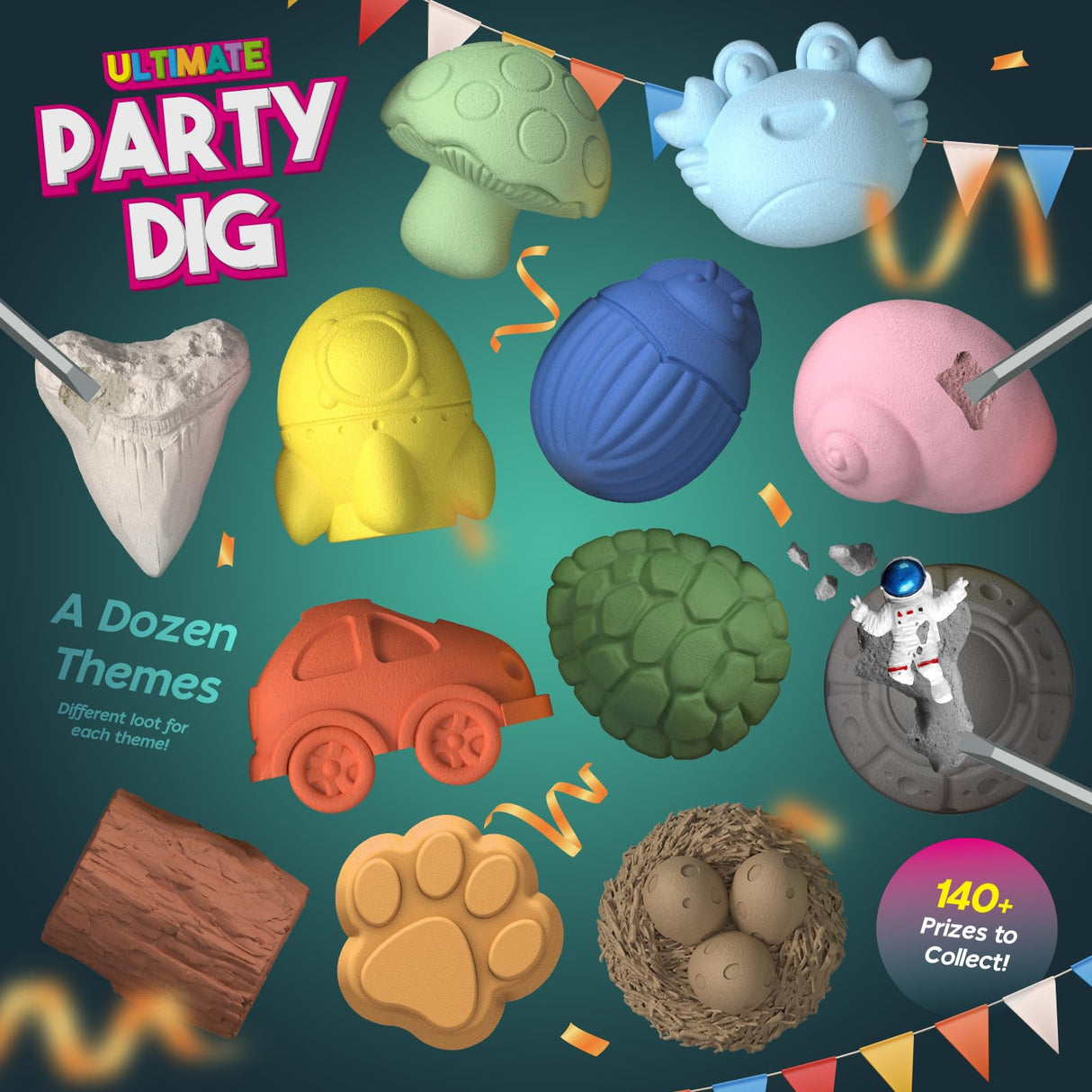 Gamerside 12-in-1 Dig Kit with 12 Mystery Themes Digging Toys for Kids Age 6-12 – 12 Surprise Blind Boxes Excavation Kits, STEM Science Kits for Boys & Girls Cool Party Birthday Gift Gamerside