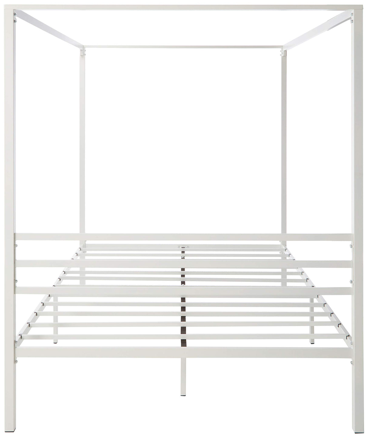 ZINUS Patricia White Metal Canopy Platform Bed Frame, Mattress Foundation with Steel Slat Support, No Box Spring Needed, Easy Assembly, Queen Zinus