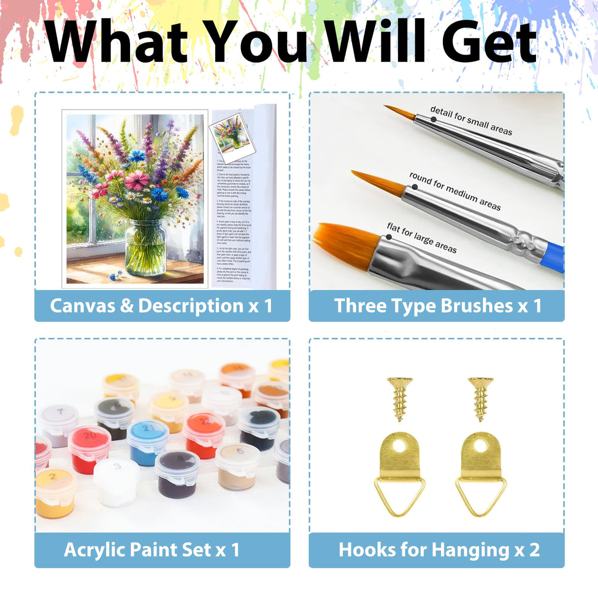 Flowers Paint by Numbers Kit for Adults, Flower Paint by Number for Adults Beginners, DIY Crafts Painting by Number for Gift Home Wall Decor 16x20 inch hkejoi