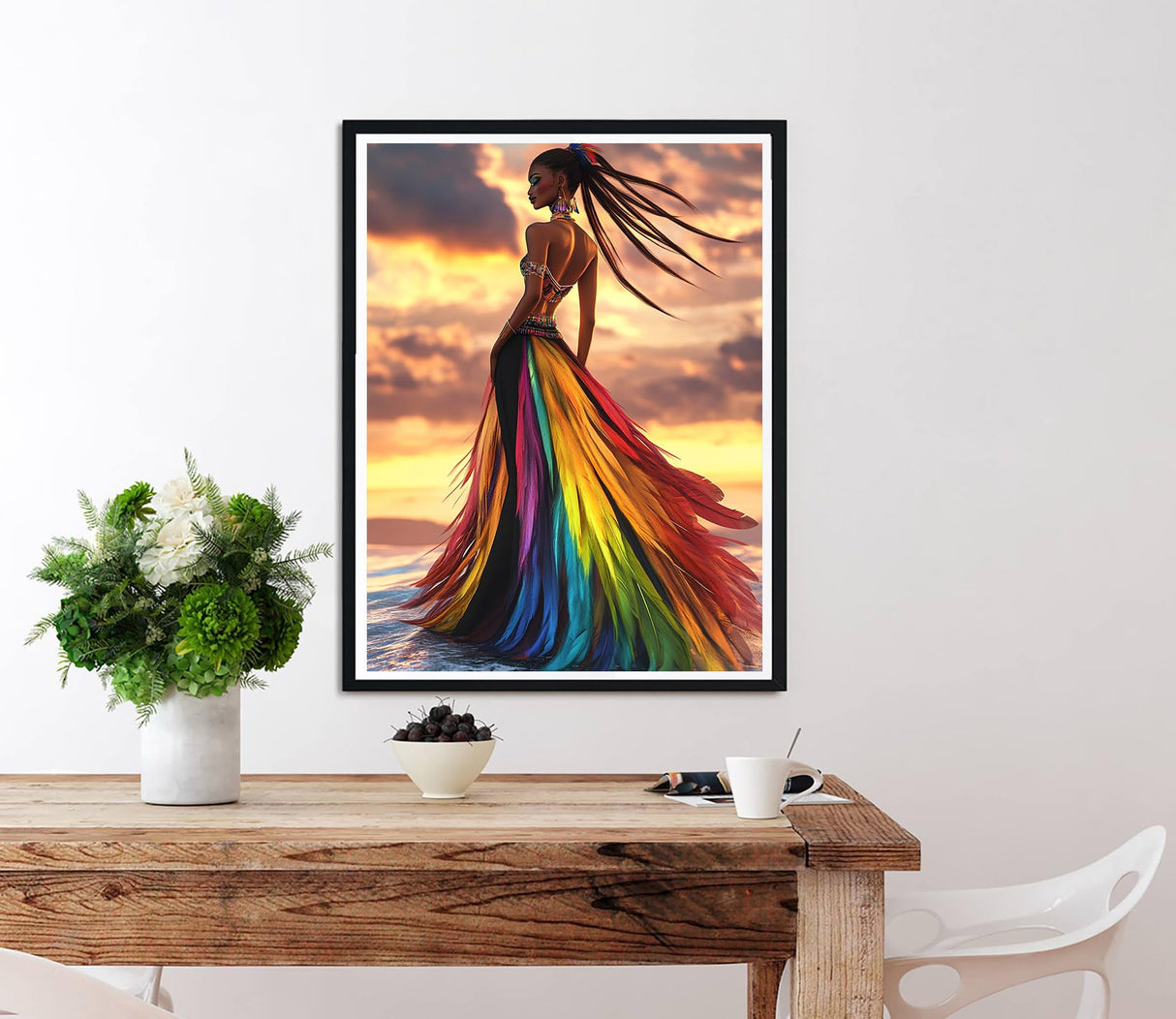 Diymood DIY 5D Diamond Art Kits for Adults African Women, Diamond Painting African Americans Full Drill Round Canvas Embroidery Mosaic Beginner Home Wall Decor Gift 12x16 inch Diymood