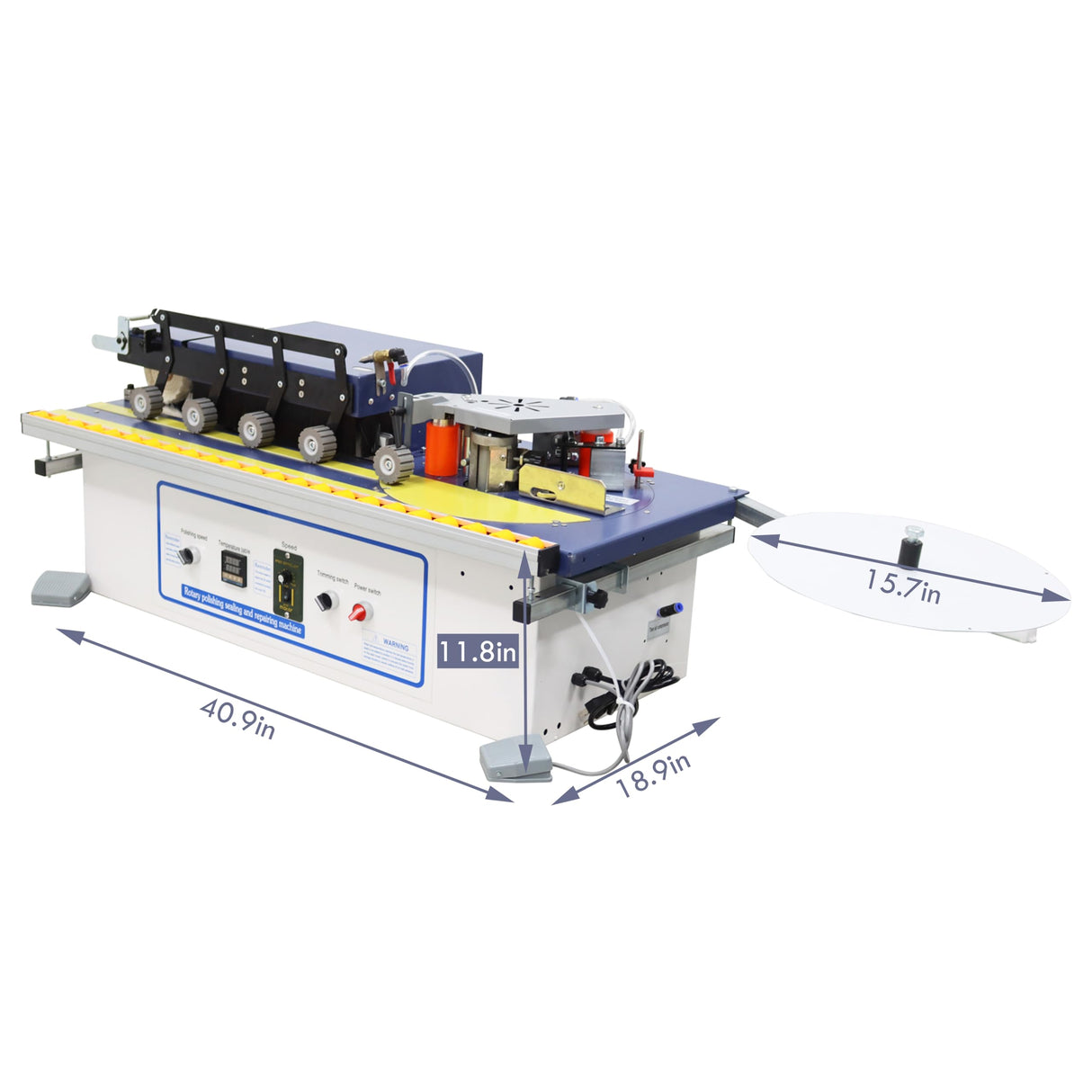 TECHTONGDA Woodworking Edge Bander Countertop Automatic Edge Banding Machine Curve Straight Edge Banding Machine with Control Panel Adjustable Speed 0-6m/min TECHTONGDA