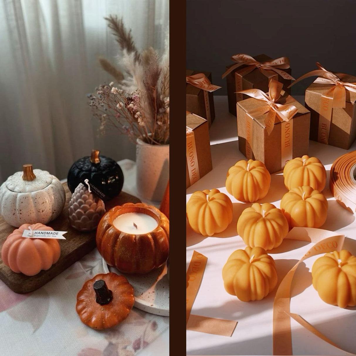 6pcs Silicone Candle Making Molds Kit Set, 3D Silicone Mold for Baking Desser, Soy Wax, Soap Geometric Pumpkin Shapes Yarn Ball Bubble Cube Molds DIY Scented Candle Giliger