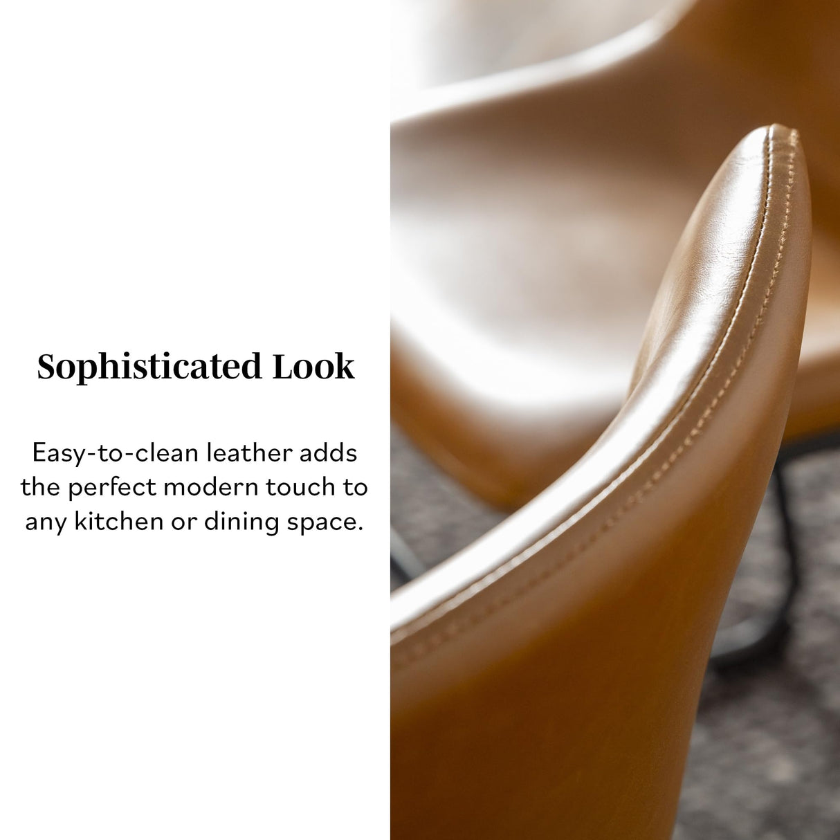 Walker Edison Douglas Urban Industrial Faux Leather Armless Dining Chairs, Set of 2, Whiskey Brown Walker Edison