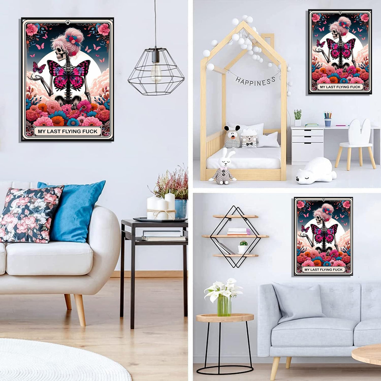 Zythron Diamond Art Kits for Adults Skull Diamond Painting Kits for Beginners, Halloween Diamond Art My Last Flying 5D DIY Full Drill Round Gem Art Crafts Paintings for Home Wall Decor 12"x 16" Zythron