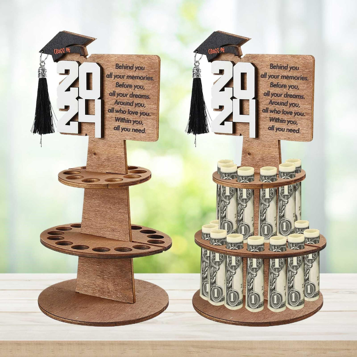 Graduation Money Gift Holder, 2024 New Graduation Gift Money Holder Congratulation Card Holder Money Cake for Graduation Party Graduation Gift Cake Layered Wallet Ornament-Khaki Generic