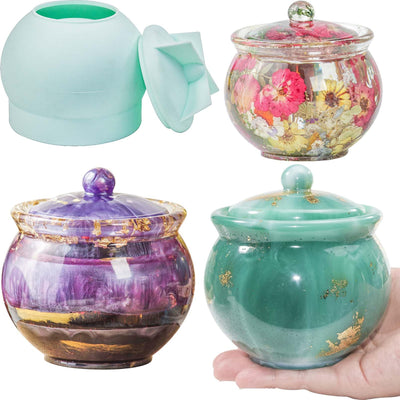 Jar Resin Molds Extra Large, Jars Silicone Molds with Lid for Epoxy Resin Casting for DIY Jewelry Storage Box, Candy Container,Candle Holder, Home Decoration