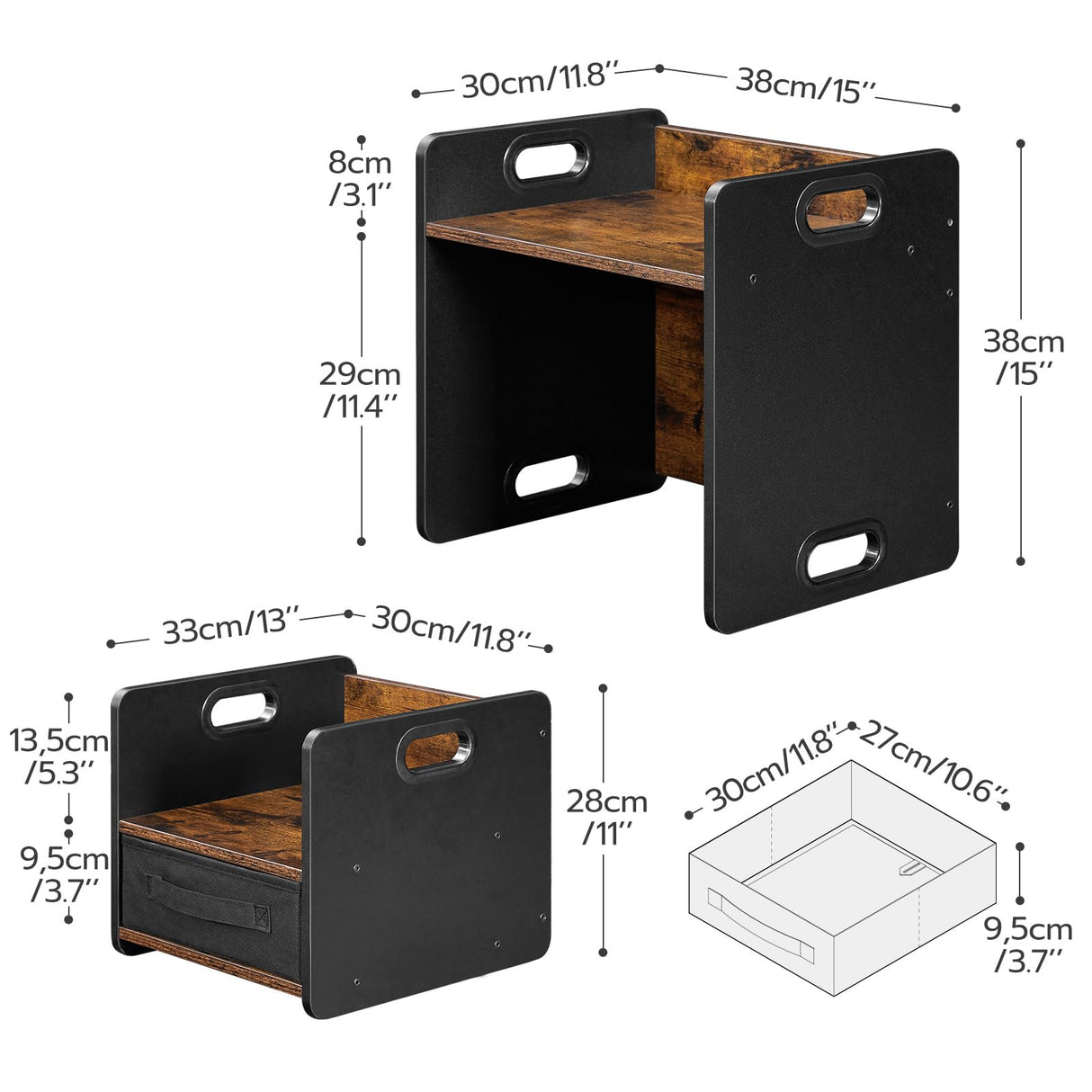 HOOBRO Weaning Table and Chair Set, Toddler Table and Chair Set, Furniture for Kids 1-3 Year Old, Kids Table and Chair Set for Reading Rustic Brown and Black BF38JD01 HOOBRO