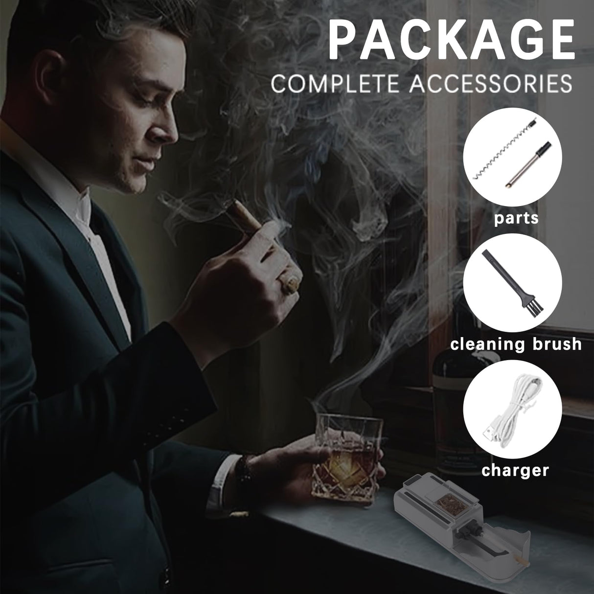 Cigarette Rolling Machine (silver) Electric Automatic Injector Tobacco Roller Maker Portable Generic