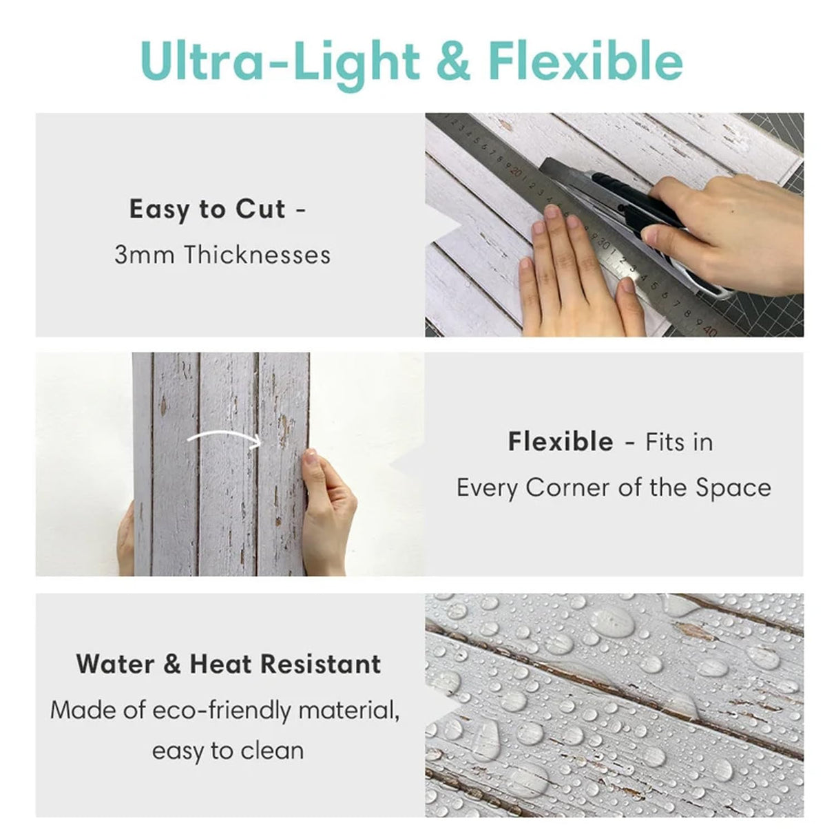 Commomy 10 Pcs Faux Wood 3D Wall Panels Peel and Stick -11.8"x11.8" Ultralight Thin PVC 3D Faux Wood Panels for Walls Shiplap Planks for Kitchen, Living Room,RV, Interior Wall Decor Commomy