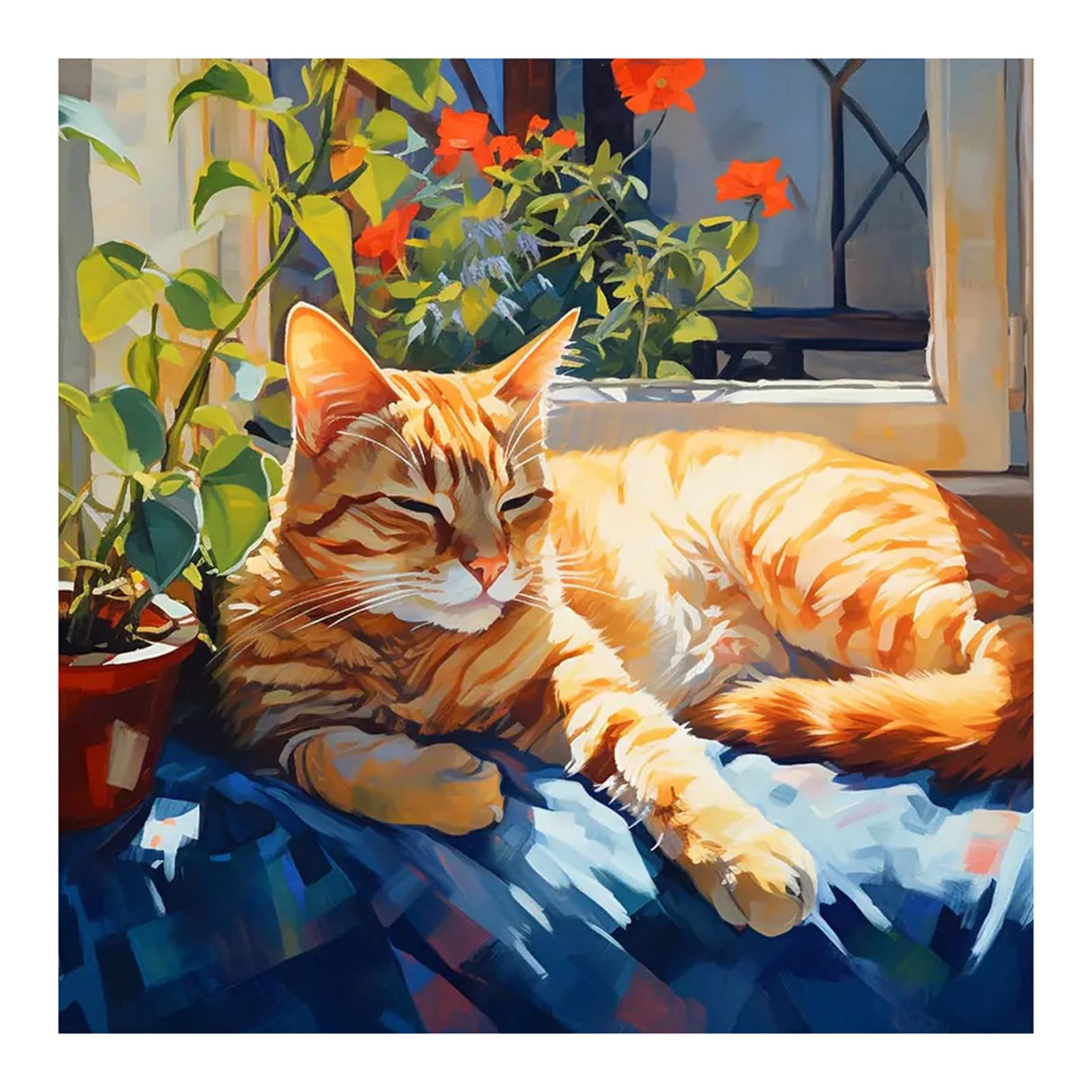 SJUTOUCI Diamond Painting Kits for Adults, Napping Cat Diamond Art Kits for Beginners, 5D DIY Diamond Bead Art, Full Drill Round Gem Craft Home Decor 12x12 inch SJUTOUCI