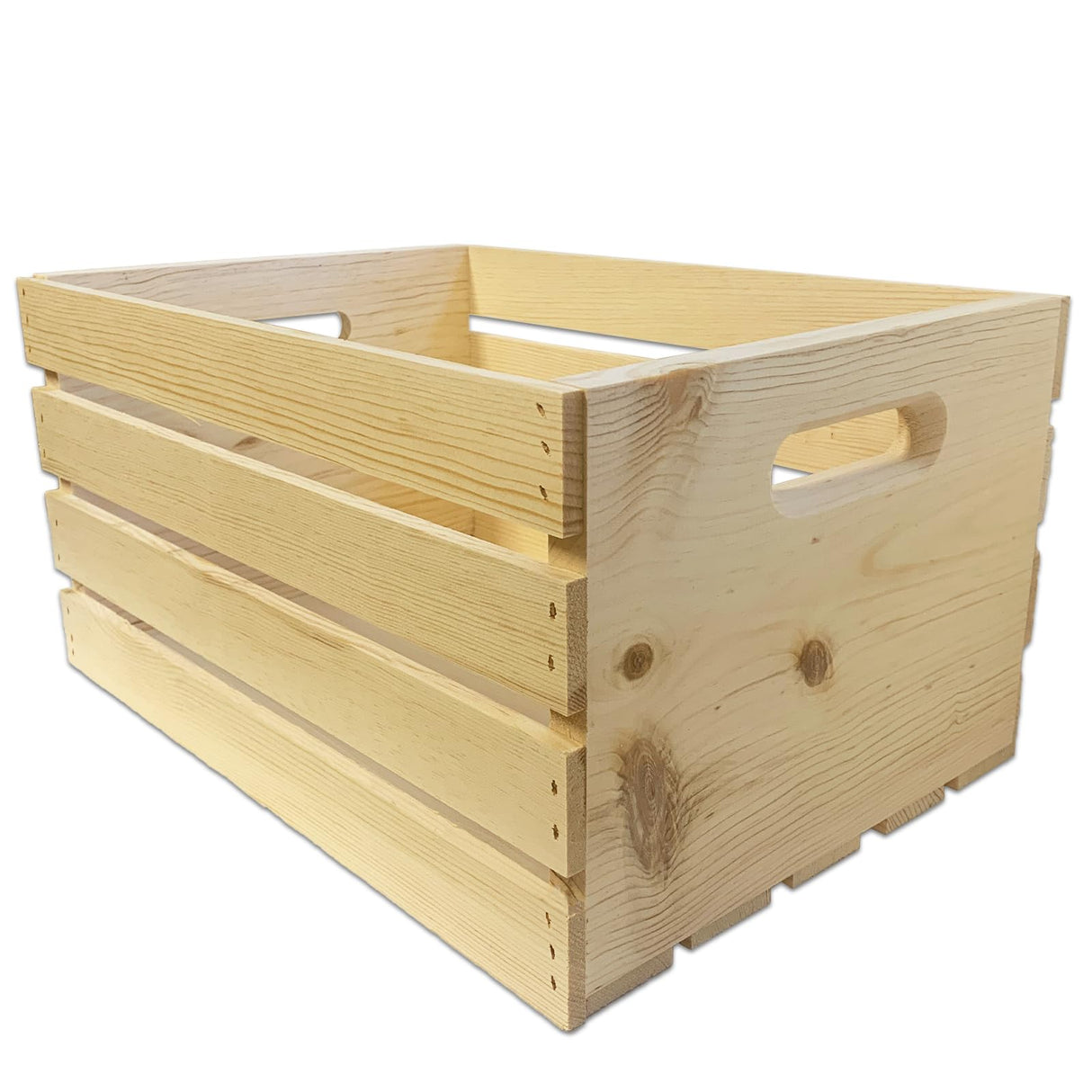 Wilson Large Wooden Pine Crate for Storage and Decoration at Home, Office, Kitchen, Bedroom, and Retail (12.5"x9.625"x17.875") (Set of 3) Wilson