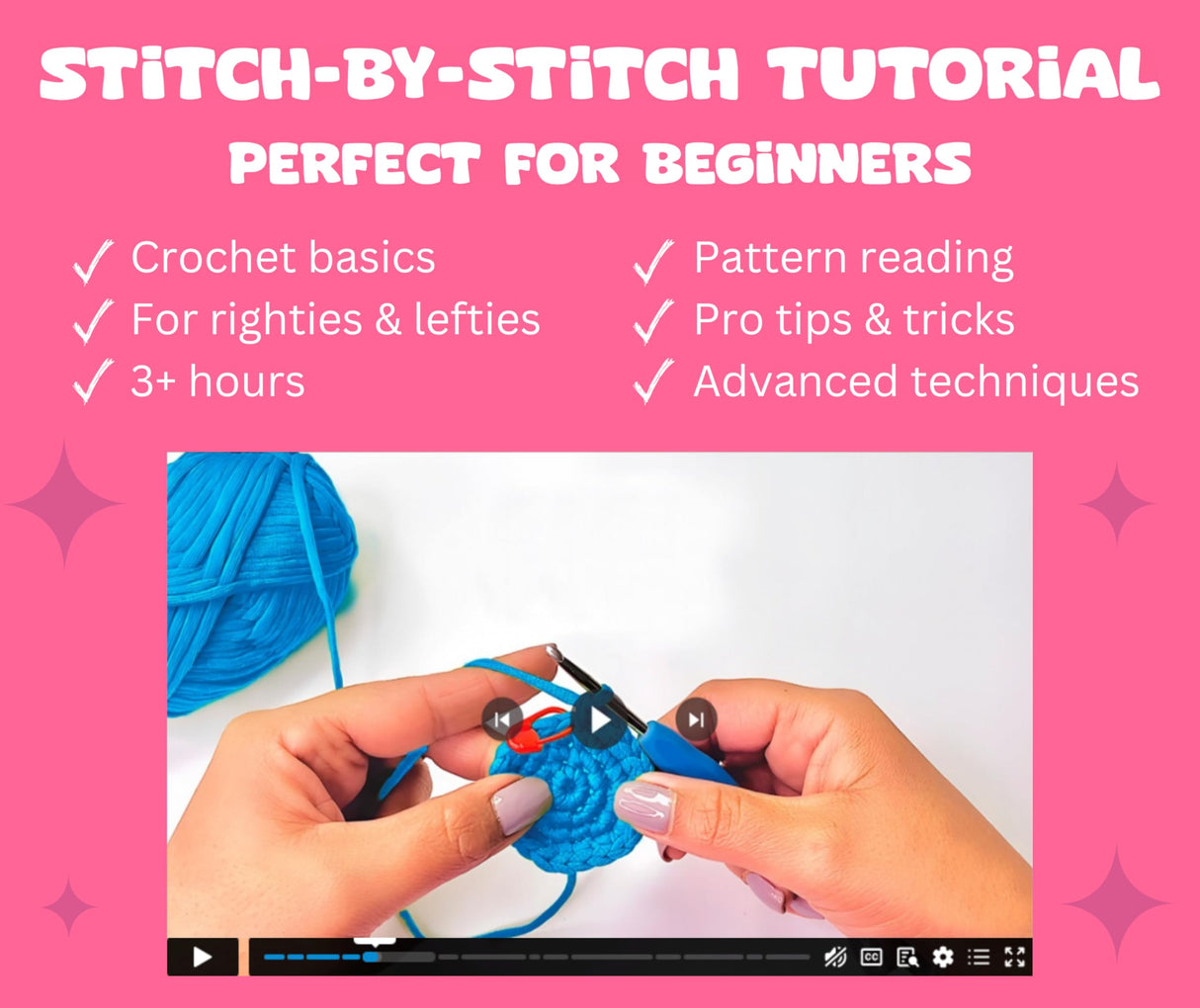 Amigo Rumi Cute Dinosaur Beginners Crochet Kit - Learn How to Crochet Starter Kit - 3+ Hours of Video Tutorials & Crocheting Book - Easy to See Yarn - Amigurumi Stuffed Animal for Kids 12+ & Adults Amigo Rumi