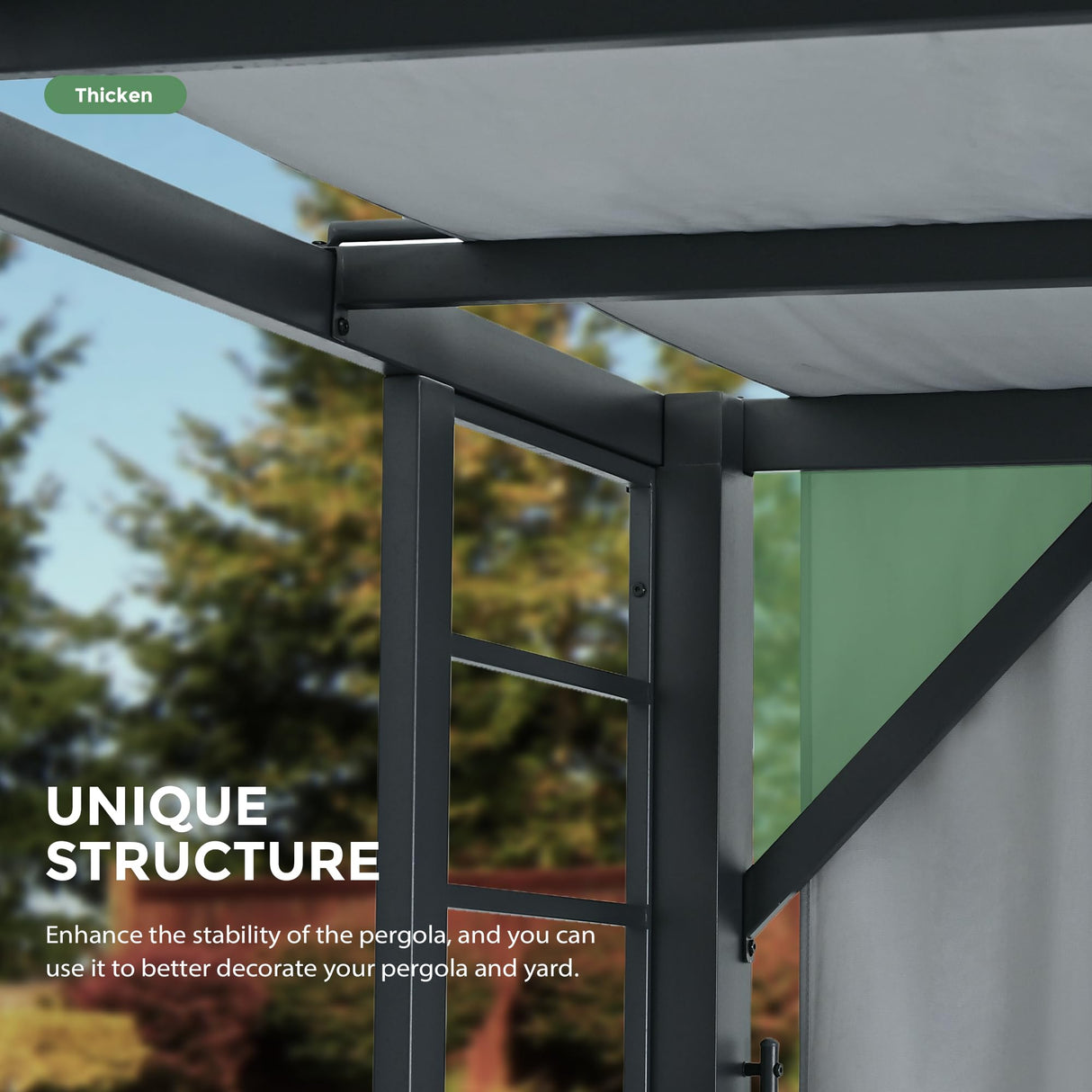 LUXIJOY 10' X 12' Outdoor Retractable Pergola, Aluminum Pergola with Retractable Sun Shade Canopy, Patio Metal Pergola for Deck, Backyard, Garden LUXIJOY