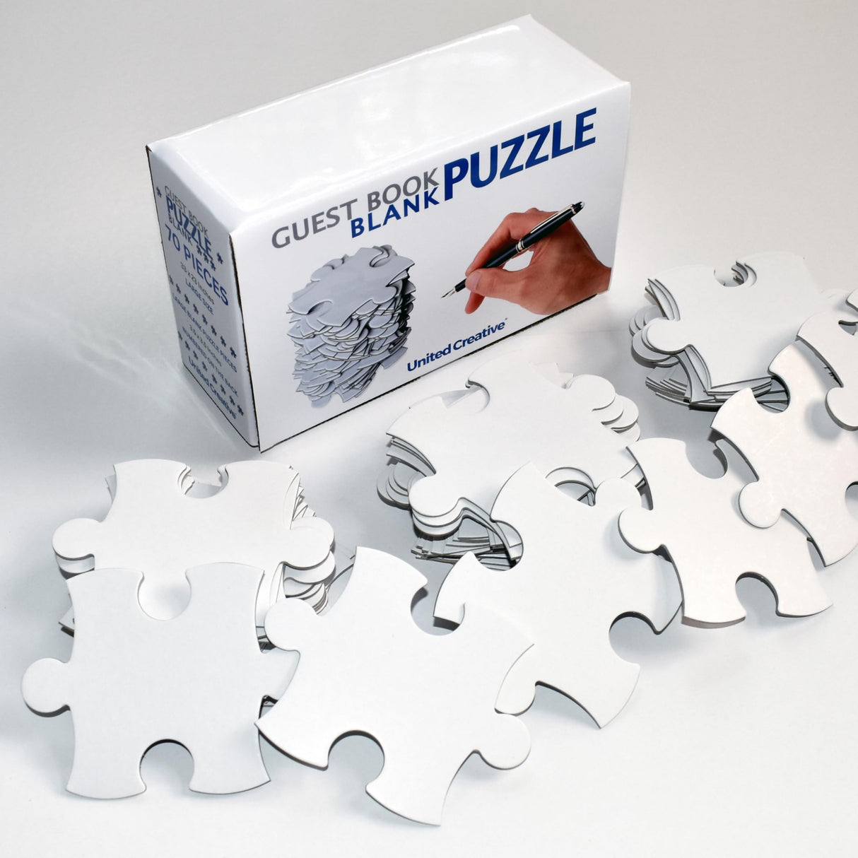 Large Blank Puzzle 33x23 inches, 70 Pieces - Ideal for Wedding Birthday Party and Special Events, DIY Painting, Art and Craft Projects, Guest Book Alternative UNITED CREATIVE