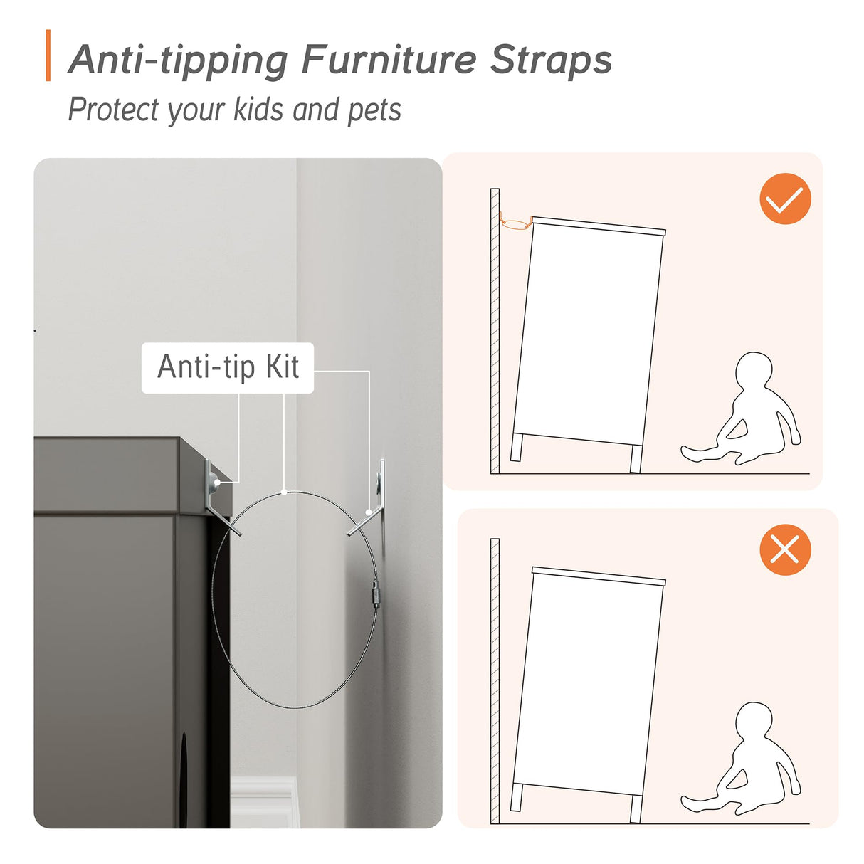 WAMPAT 12 Drawers Dresser Chest for Bedroom, 2-in-1 Modern Wood Closet Storage Organizer Furniture with Black Knobs & Solid Legs for Kids Room, Nursery, 94.4x15.3x32.4, Dark Grey WAMPAT