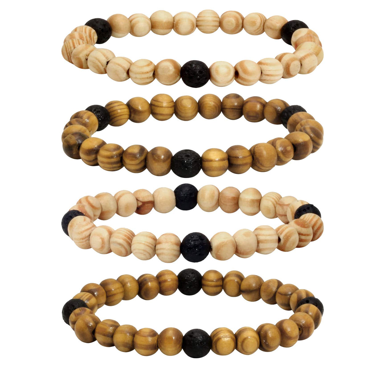 MILAKOO 4Pcs Lava Rock Stone Beads Essential Oil Diffuser Bracelet for Men Women Wood Beads Bracelet MILAKOO