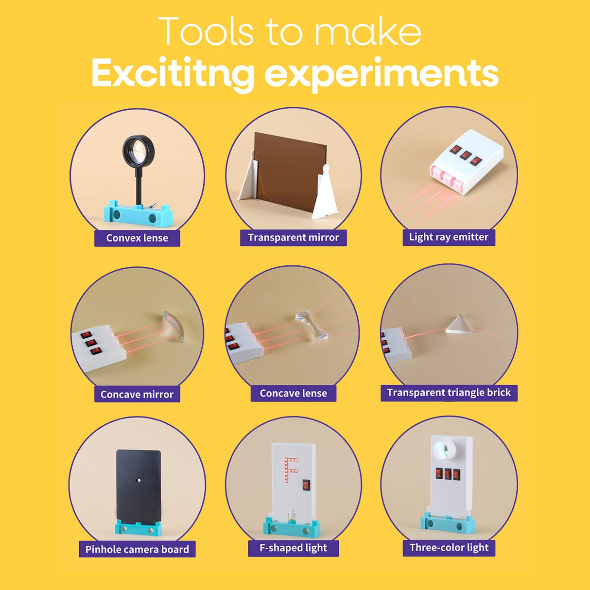 Teenii Optics Science Kit About Light Experiment for Kids, STEM Physics Lab Set Students Education Toys Brithday Gift for Boys Girls Age 8~16 Year Old Teenii