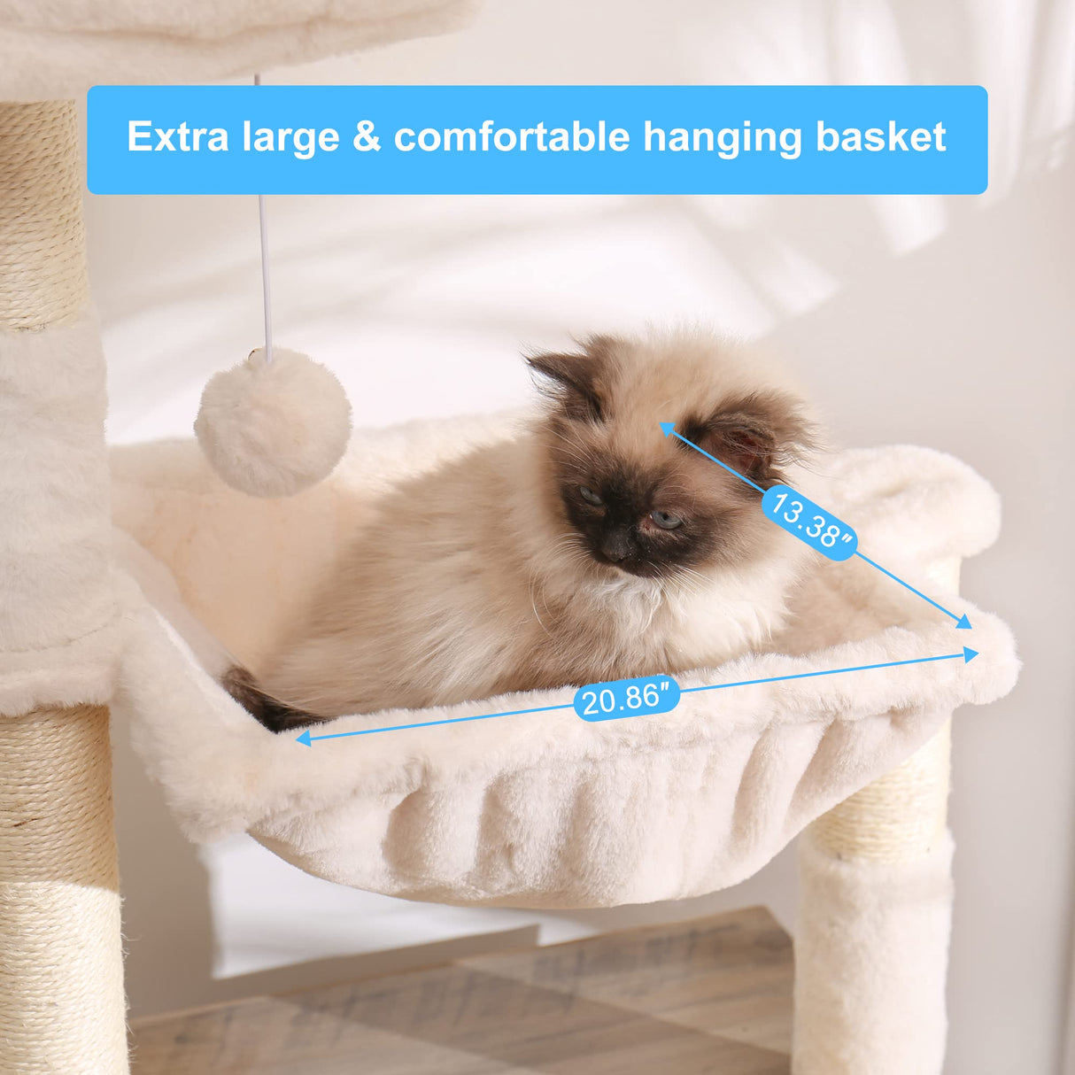 Hey-brother Cat Tree with Litter Box Enclosure, All-in-one Cat Tower for Indoor Cats with Large Hammock, Bed, Food Station, Scratching Posts, Modern Style Pet Furniture, Rustic Gray MPJ100SG Hey-brother