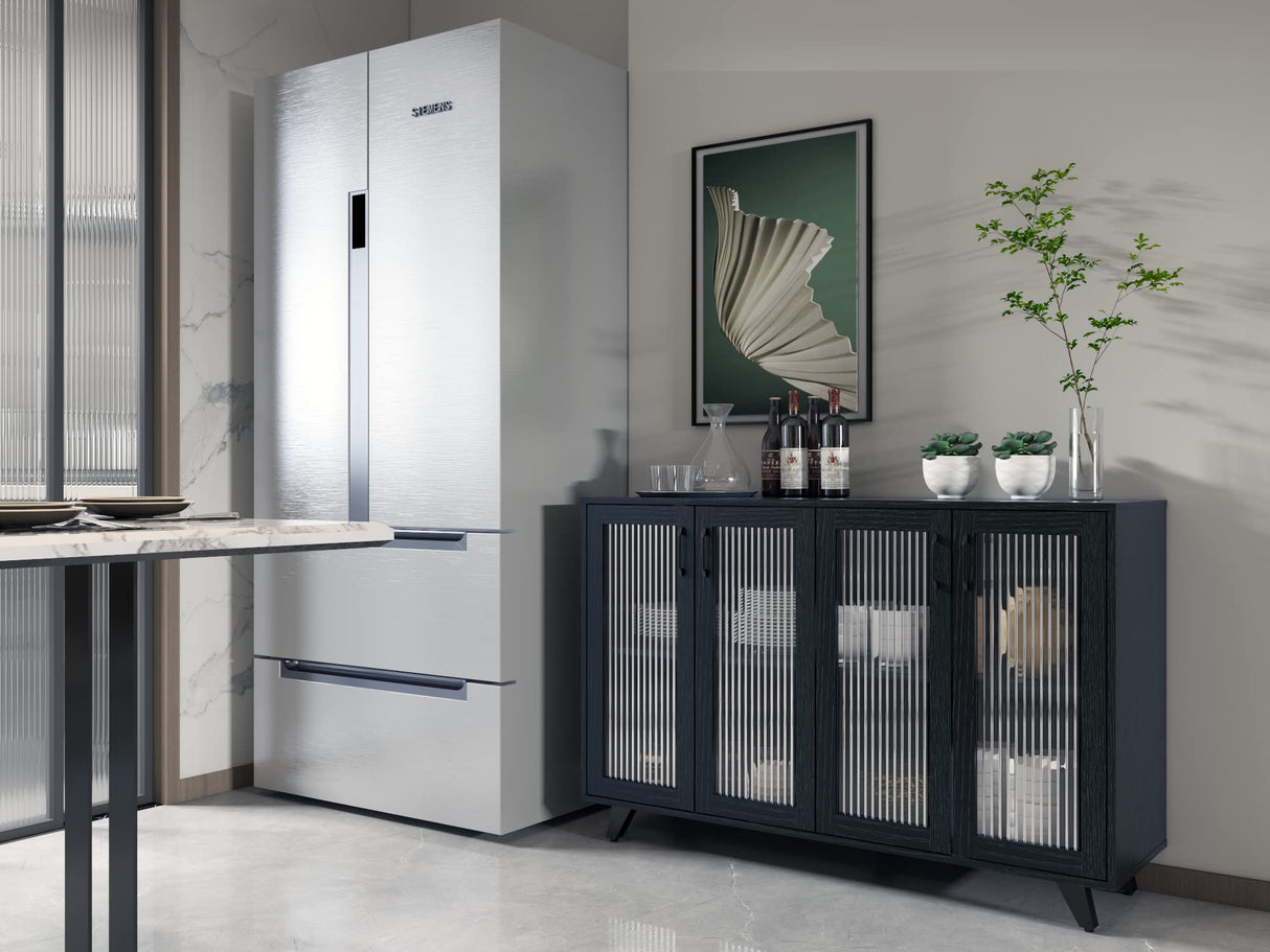 Panana Kitchen Buffet Server Table Accent Sideboard Cupboard Server Buffet Console Table with Doors Cabinet (49inch, Black) Panana