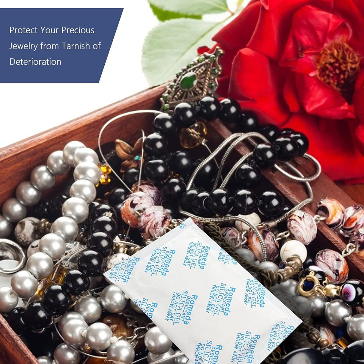 15 Pcs 20 Gram Silica Gel Packs, Transparent Desiccant, Desiccant Packets for Storage, Moisture Packs for Spices Jewelry Shoes Boxes Electronics Storage Romeda