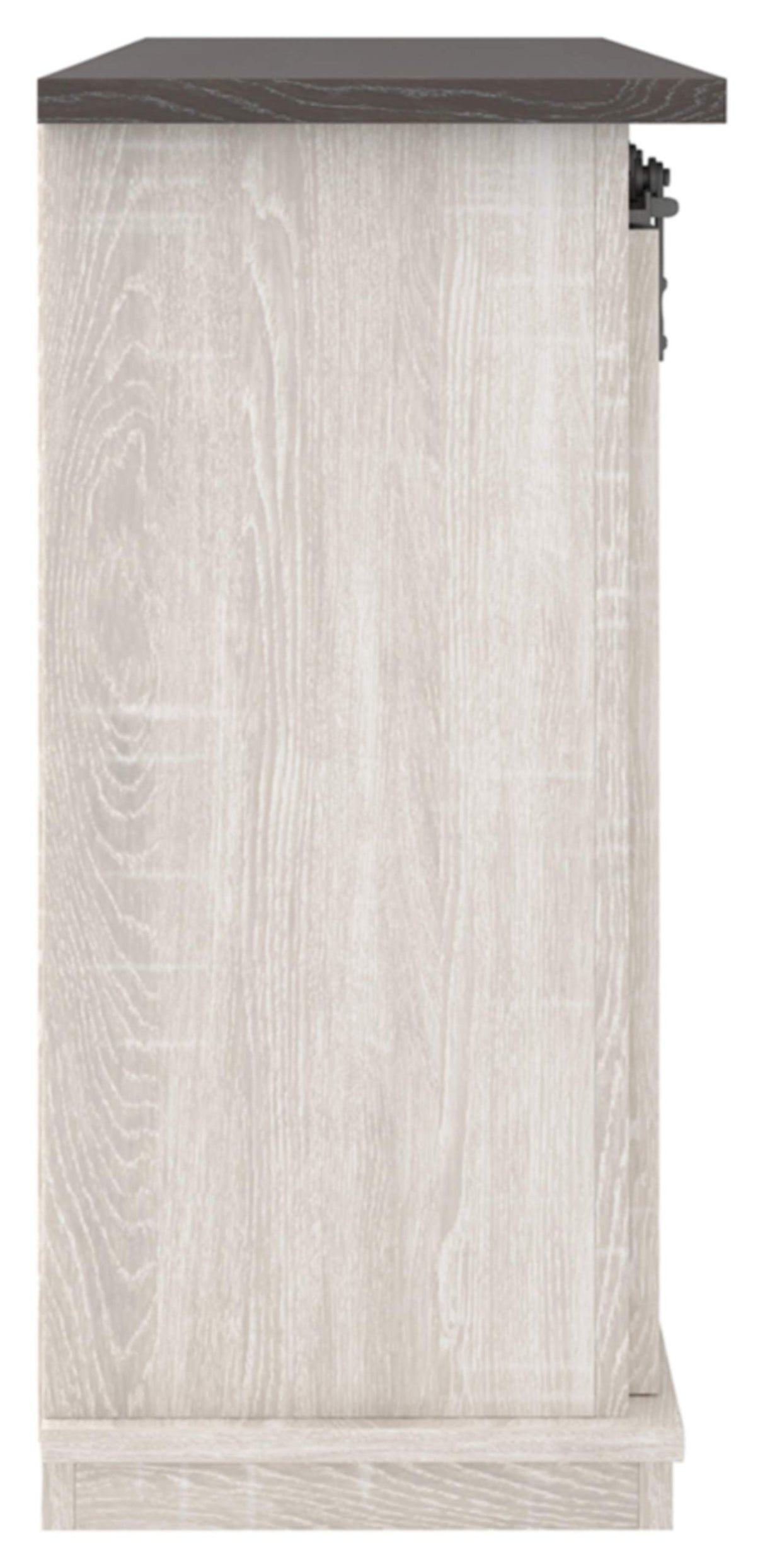 Signature Design by Ashley Dorrinson Farmhouse TV Stand Fits TVs up to 50" with Sliding Barn Doors and Storage Shelves, Whitewash & Gray Signature Design by Ashley