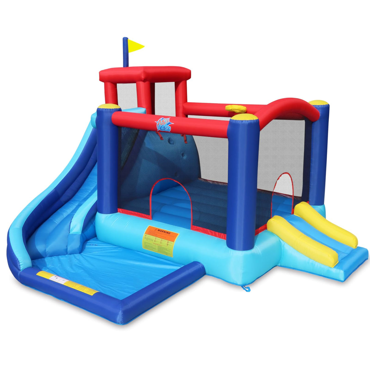 Action Air Bounce House - Inflatable Bouncing House with Blower for Indoor & Outdoor - Jump Bouncy Castle with Slide - Big Bouncy Area, Love for Kids Action air