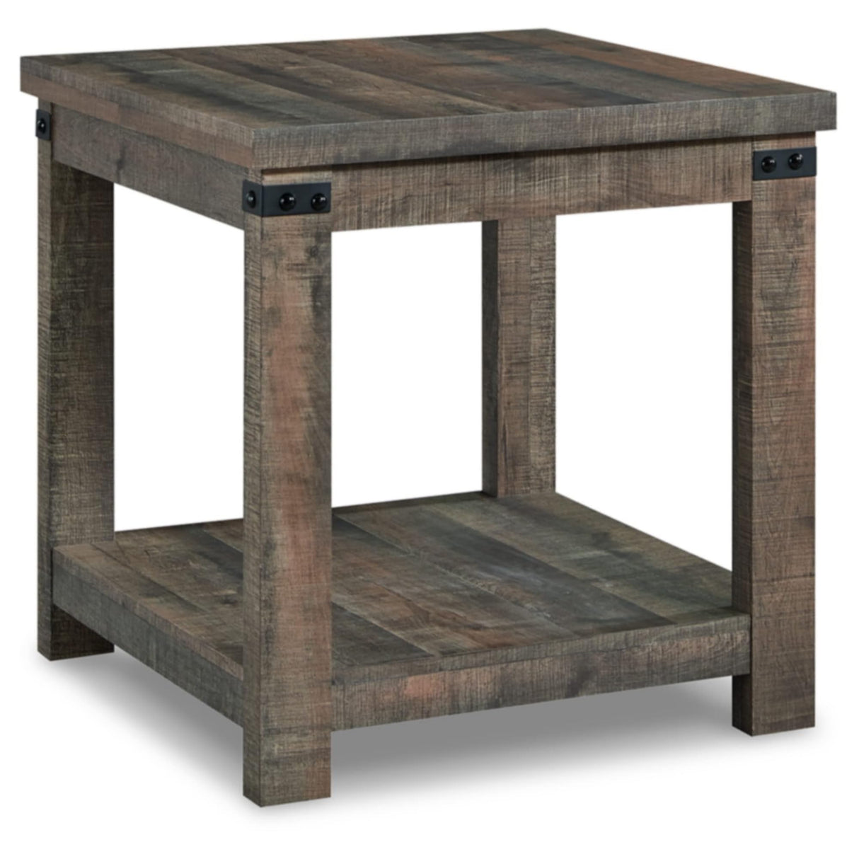 Signature Design by Ashley Hollum Rustic End Table with Shelf, Dark Brown Signature Design by Ashley