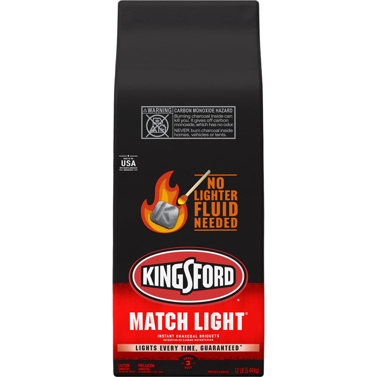 Kingsford Match Light Instant Charcoal Briquettes, BBQ Charcoal for Grilling, Ready in 10 Minutes, No Lighter Fluid or Starter Needed, 12 lbs Kingsford