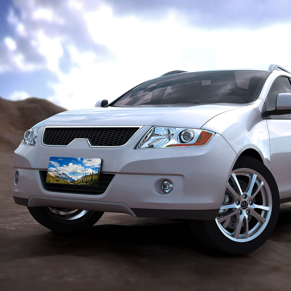 4Pcs Blank Windspeed Sublimation license plate Car Blank for Sublimation, Halloween Christmas car Decoration (White) Windspeed