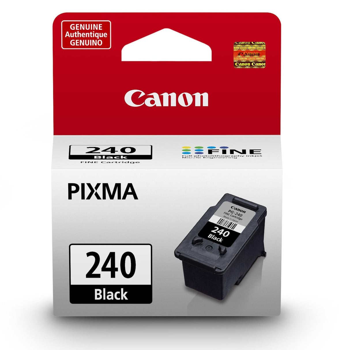 Canon PG-240 Genuine Black Ink Cartridge, Compatible with MG2120/3120/4120, MX512/432/472/372/392/522/532/452, MG2220/3220/4220/3520/3620, TS5120 Canon